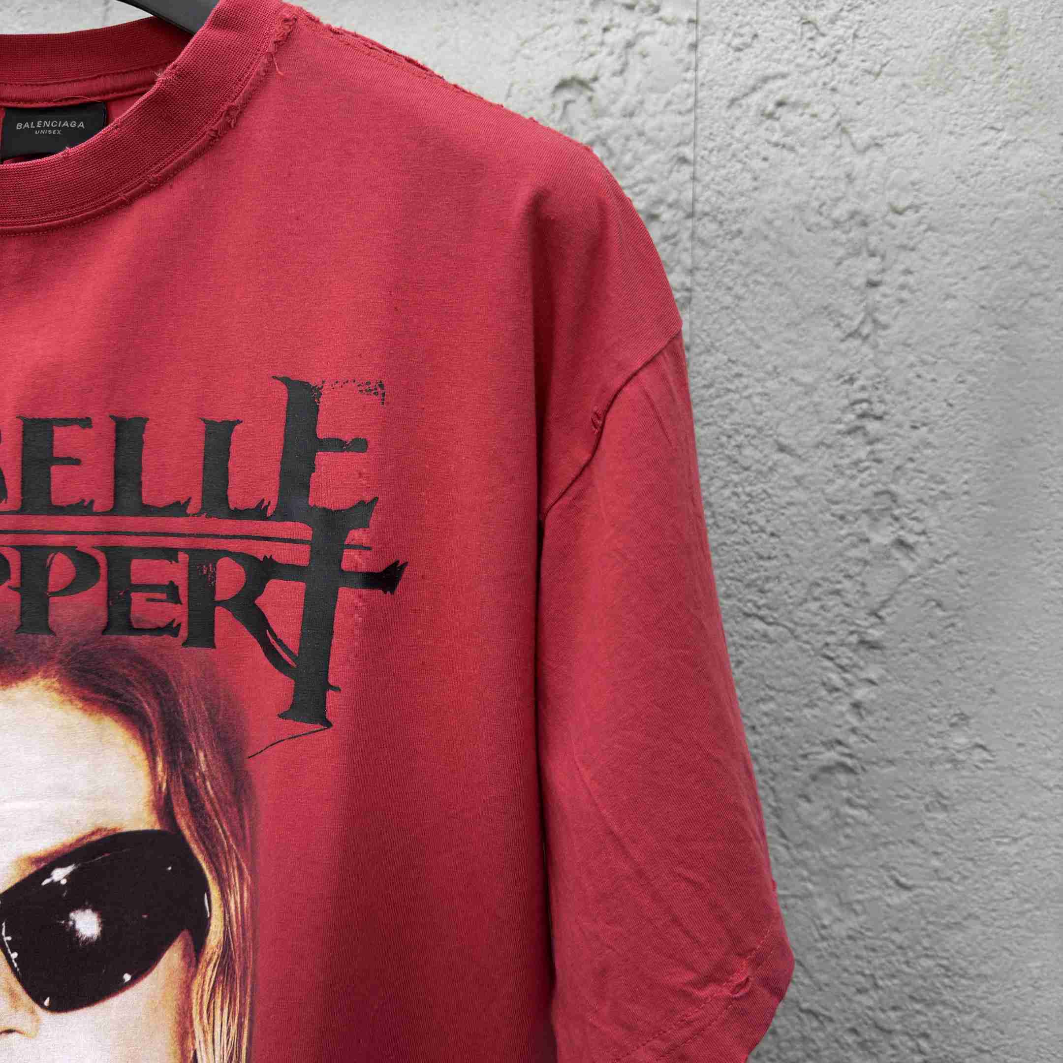 Balenciaga Isabelle Boxy T-Shirt in faded red dry jersey - DopestKickz