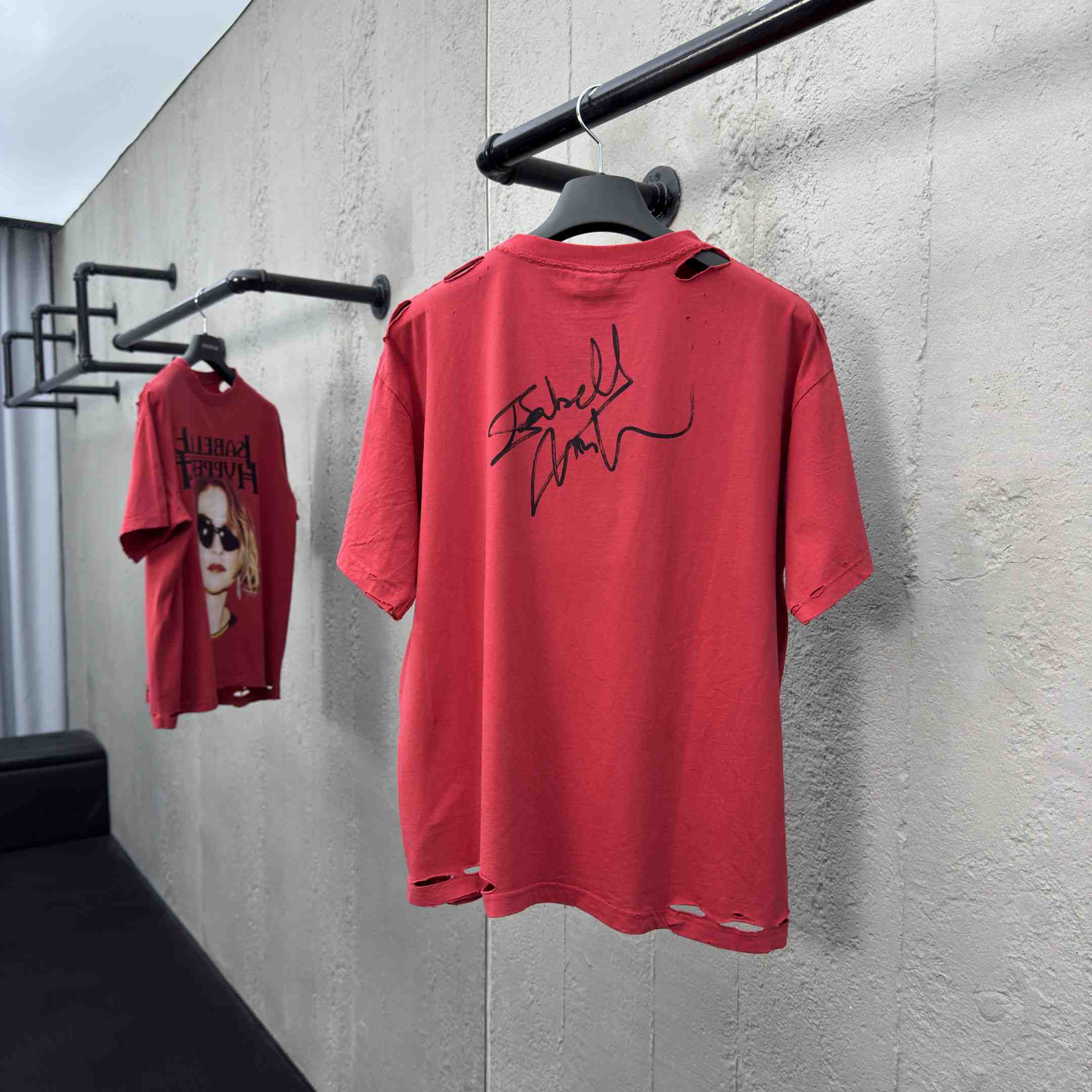 Balenciaga Isabelle Boxy T-Shirt in faded red dry jersey - DopestKickz