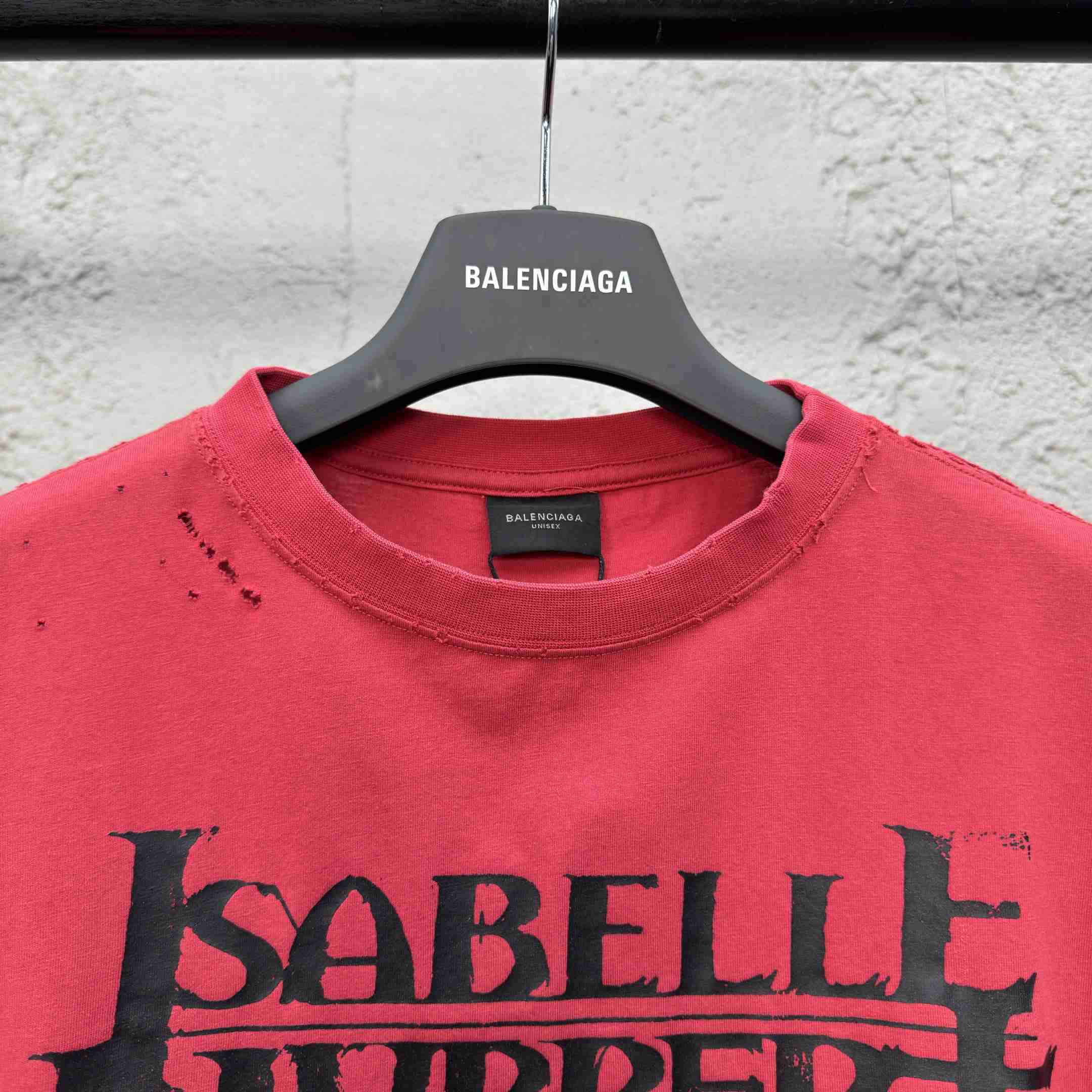 Balenciaga Isabelle Boxy T-Shirt in faded red dry jersey - DopestKickz