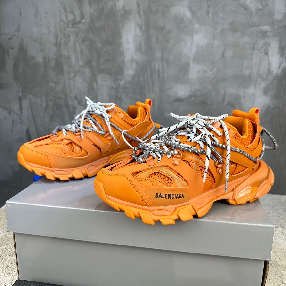 Balenciaga Track Trail Laces Sneaker In Orange   - DopestKickz