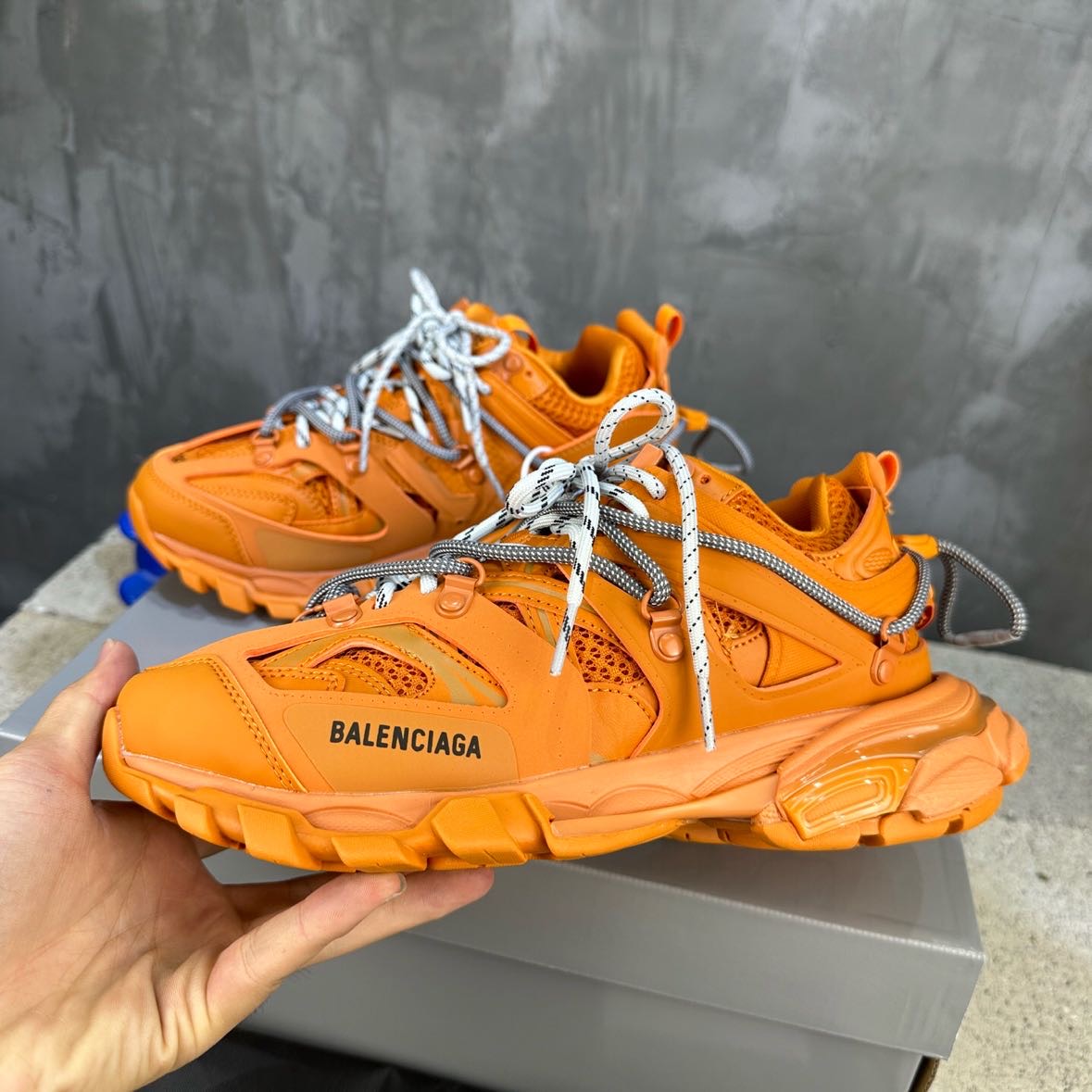 Balenciaga Track Trail Laces Sneaker In Orange   - DopestKickz