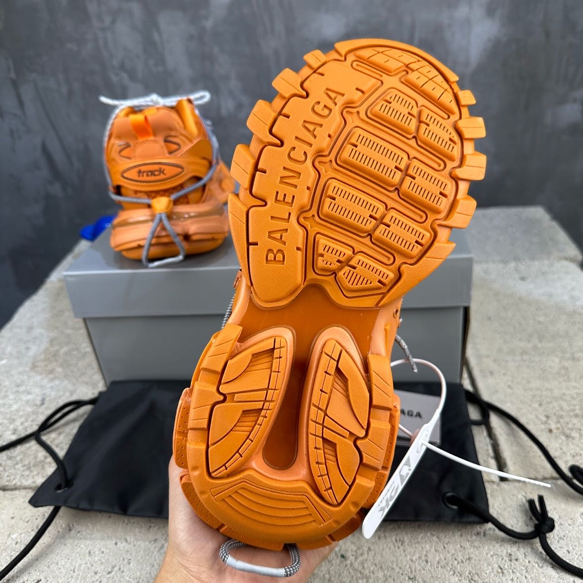 Balenciaga Track Trail Laces Sneaker In Orange   - DopestKickz