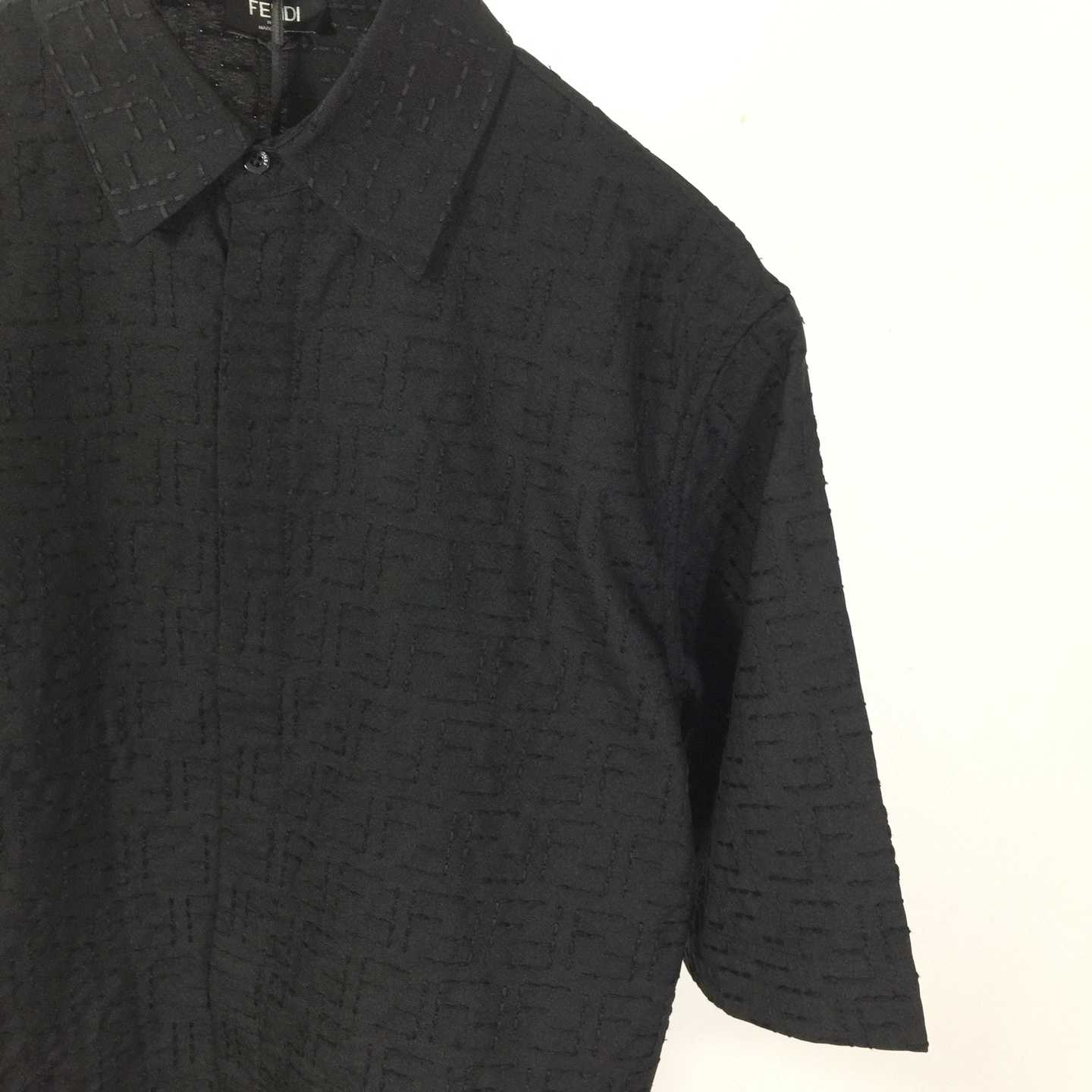 Fendi Black Linen FF Jacquard Shirt - DopestKickz