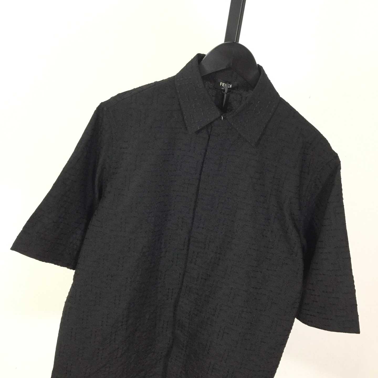 Fendi Black Linen FF Jacquard Shirt - DopestKickz