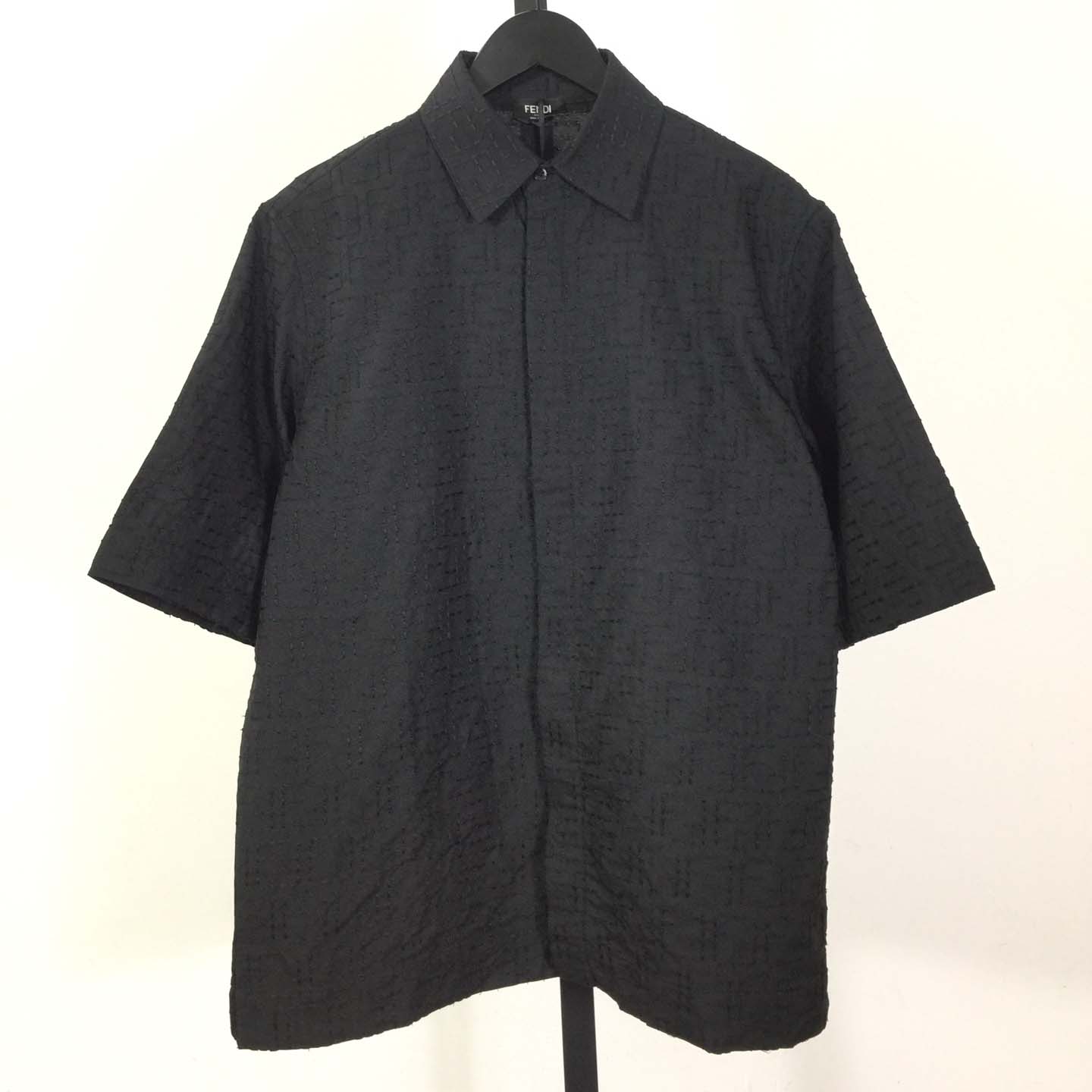 Fendi Black Linen FF Jacquard Shirt - DopestKickz