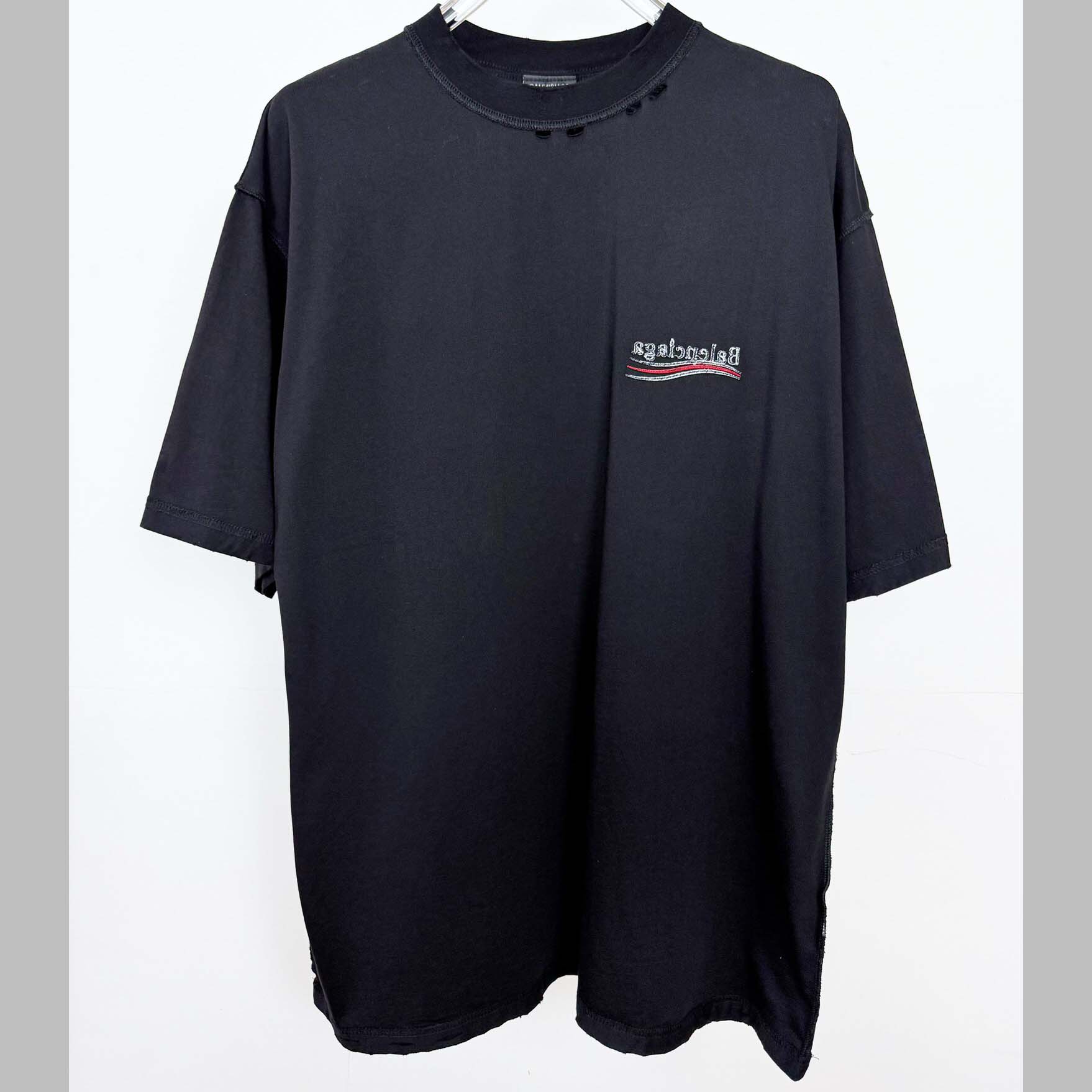 Balenciaga Embroidered Logo Wave Political Campaign T-Shirt  - DopestKickz