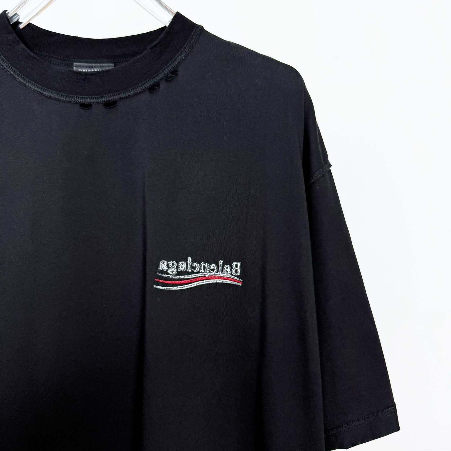 Balenciaga Embroidered Logo Wave Political Campaign T-Shirt  - DopestKickz