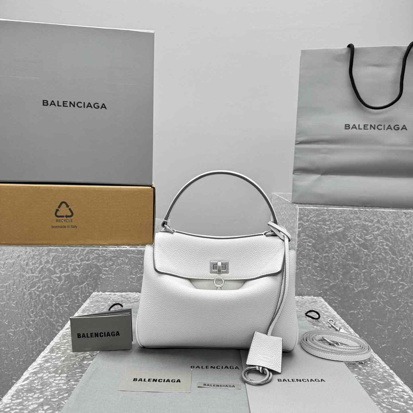 Balenciaga Rodeo Handbag Mini In White - DopestKickz
