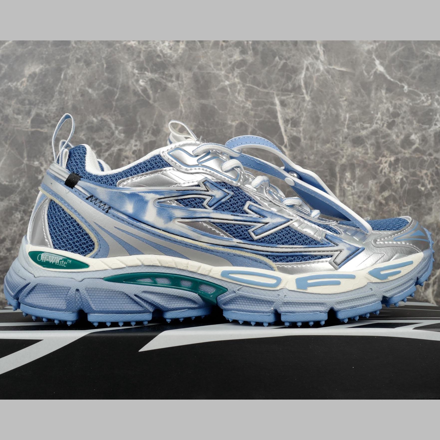 Off-White Silver/Blue Be Right Back - DopestKickz