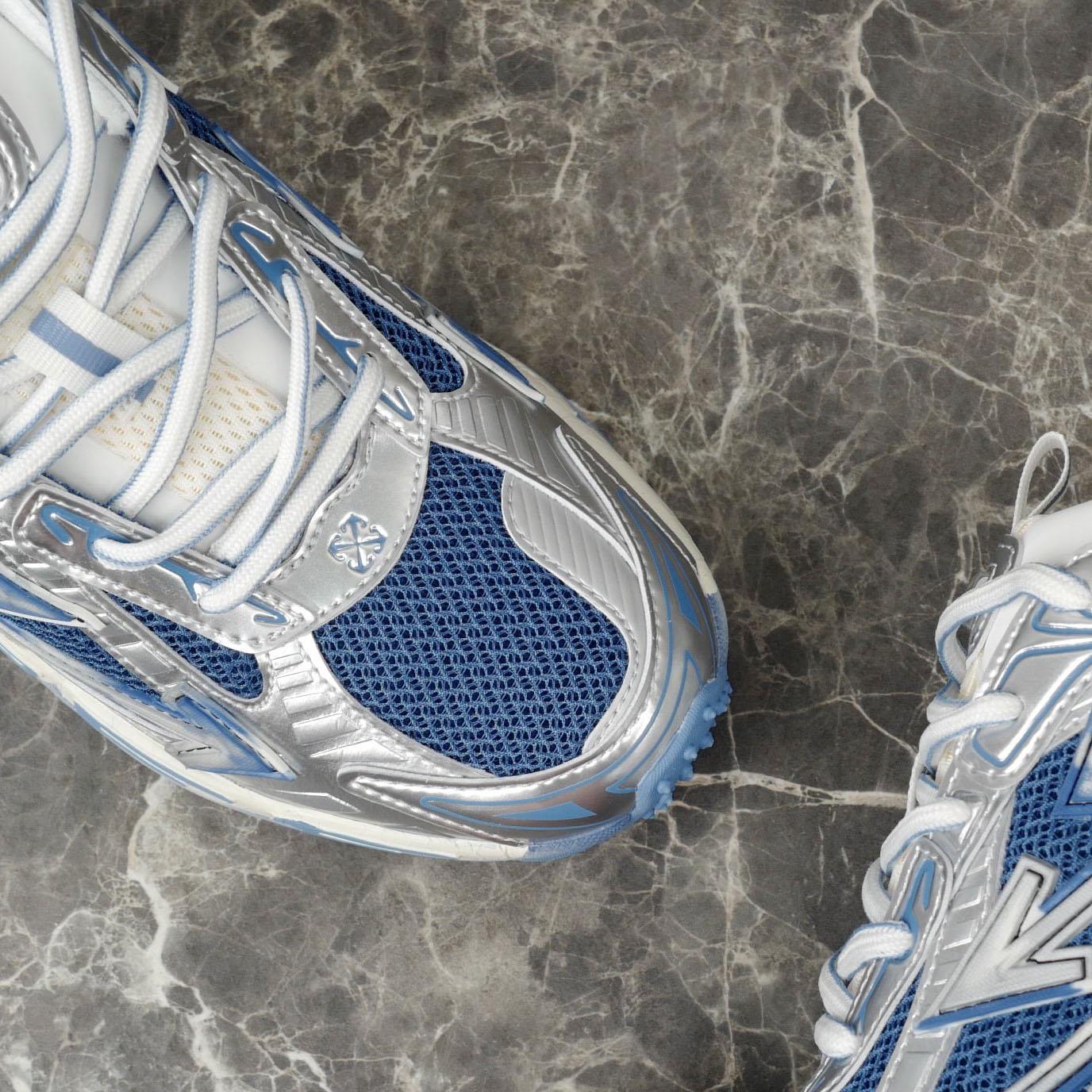 Off-White Silver/Blue Be Right Back - DopestKickz