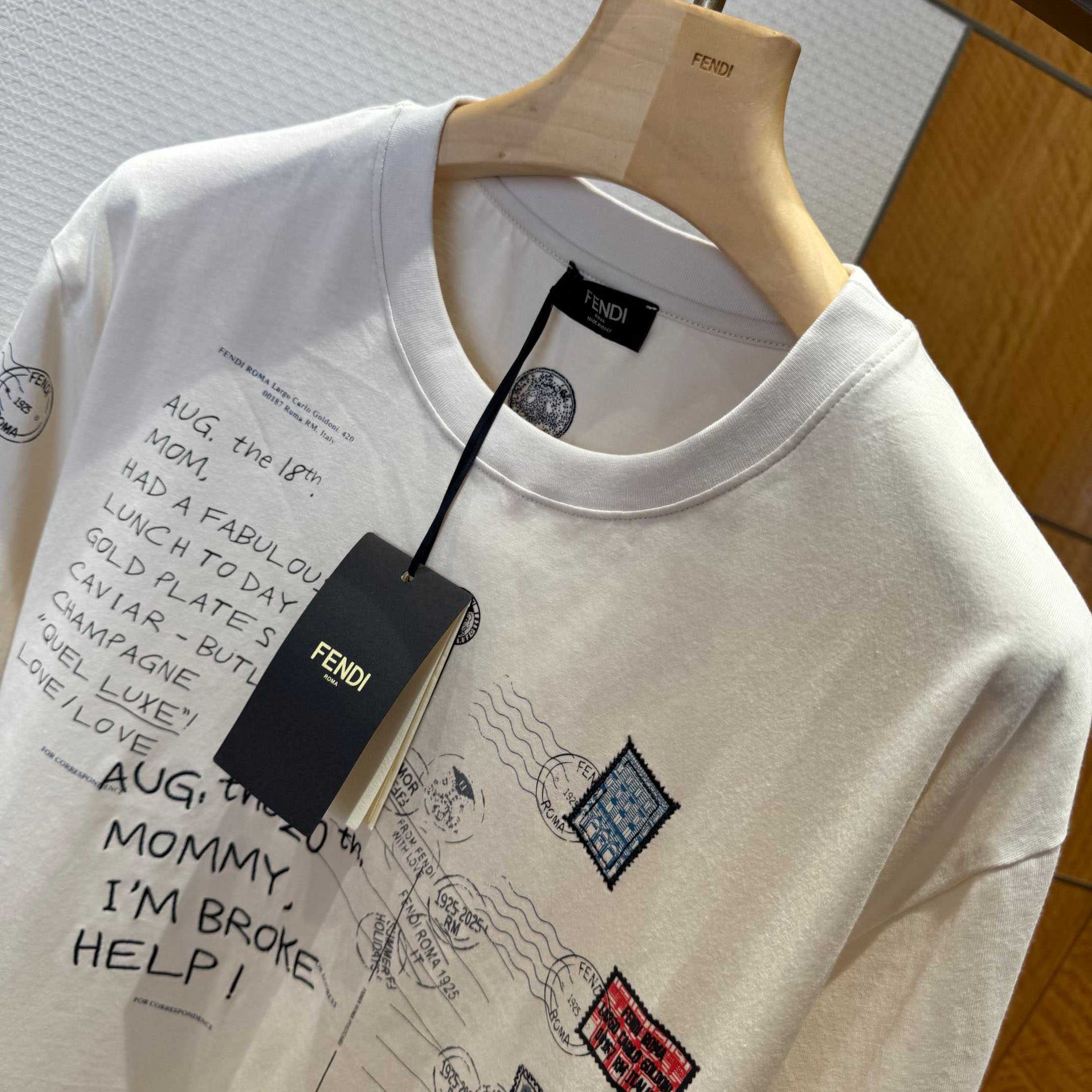 Fendi White Cotton T-shirt - DopestKickz