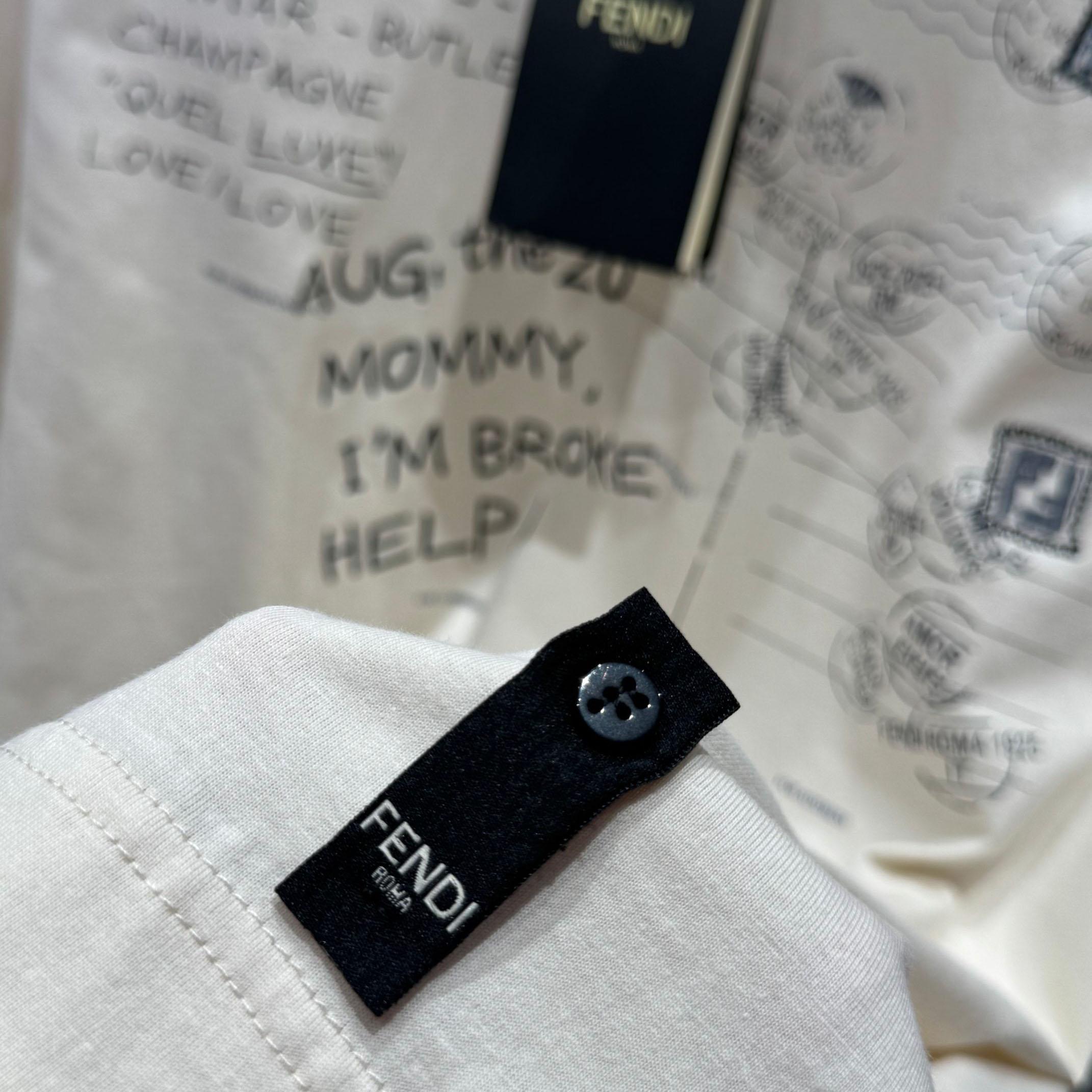 Fendi White Cotton T-shirt - DopestKickz