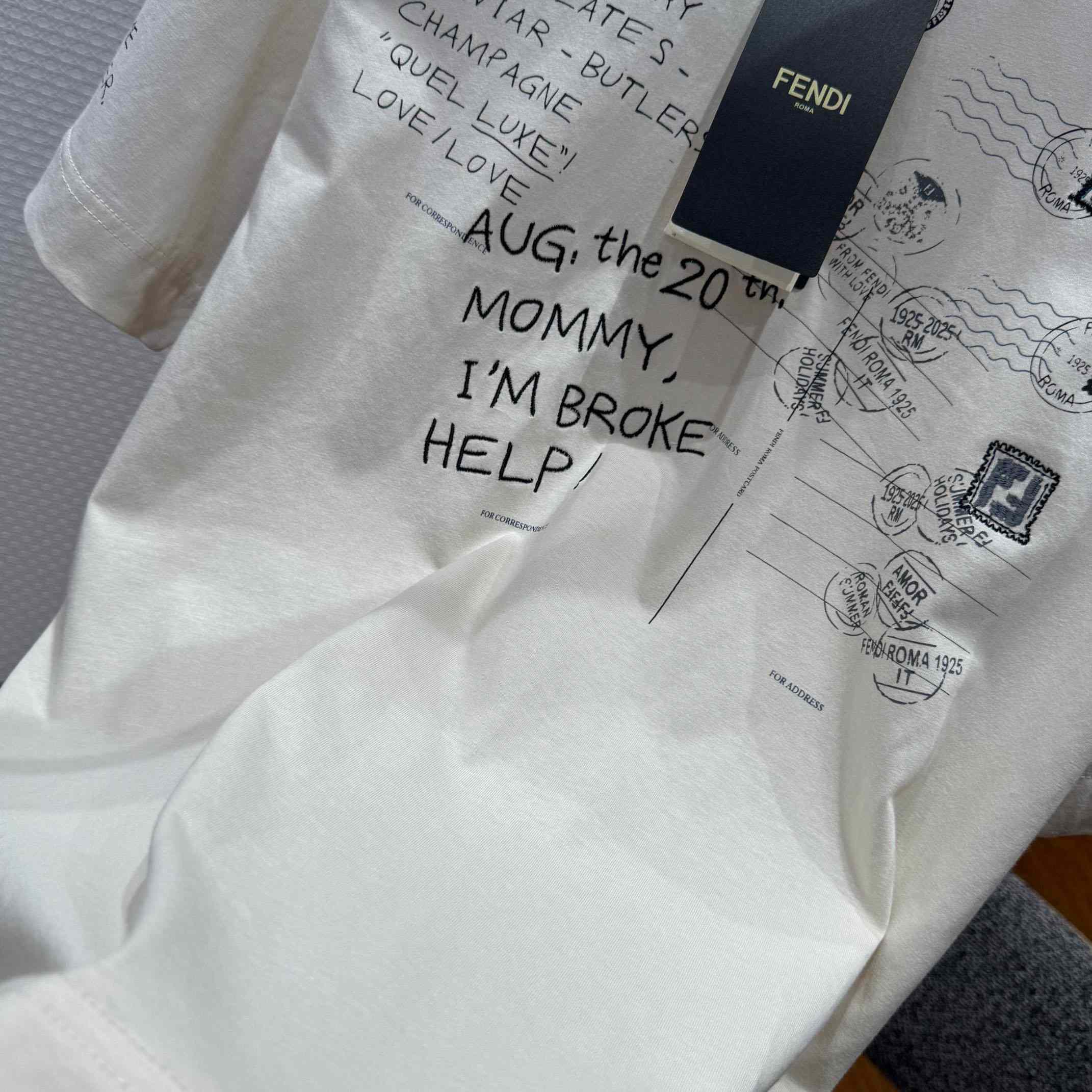 Fendi White Cotton T-shirt - DopestKickz