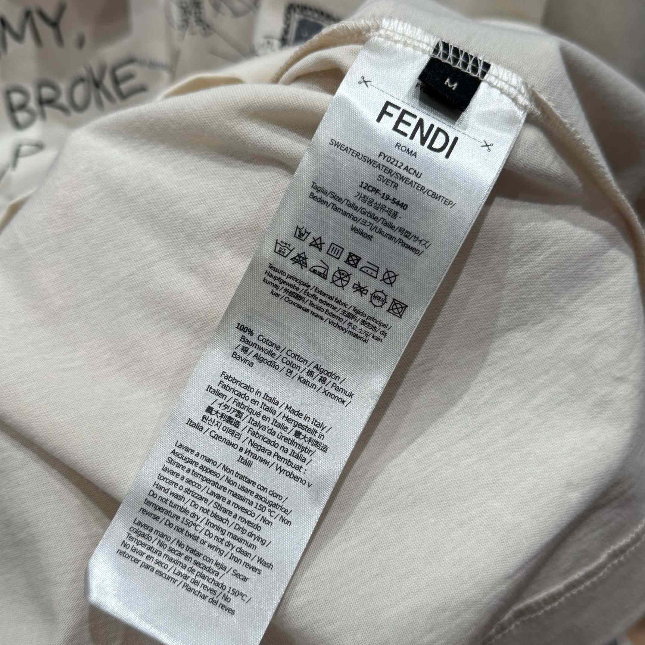 Fendi White Cotton T-shirt - DopestKickz