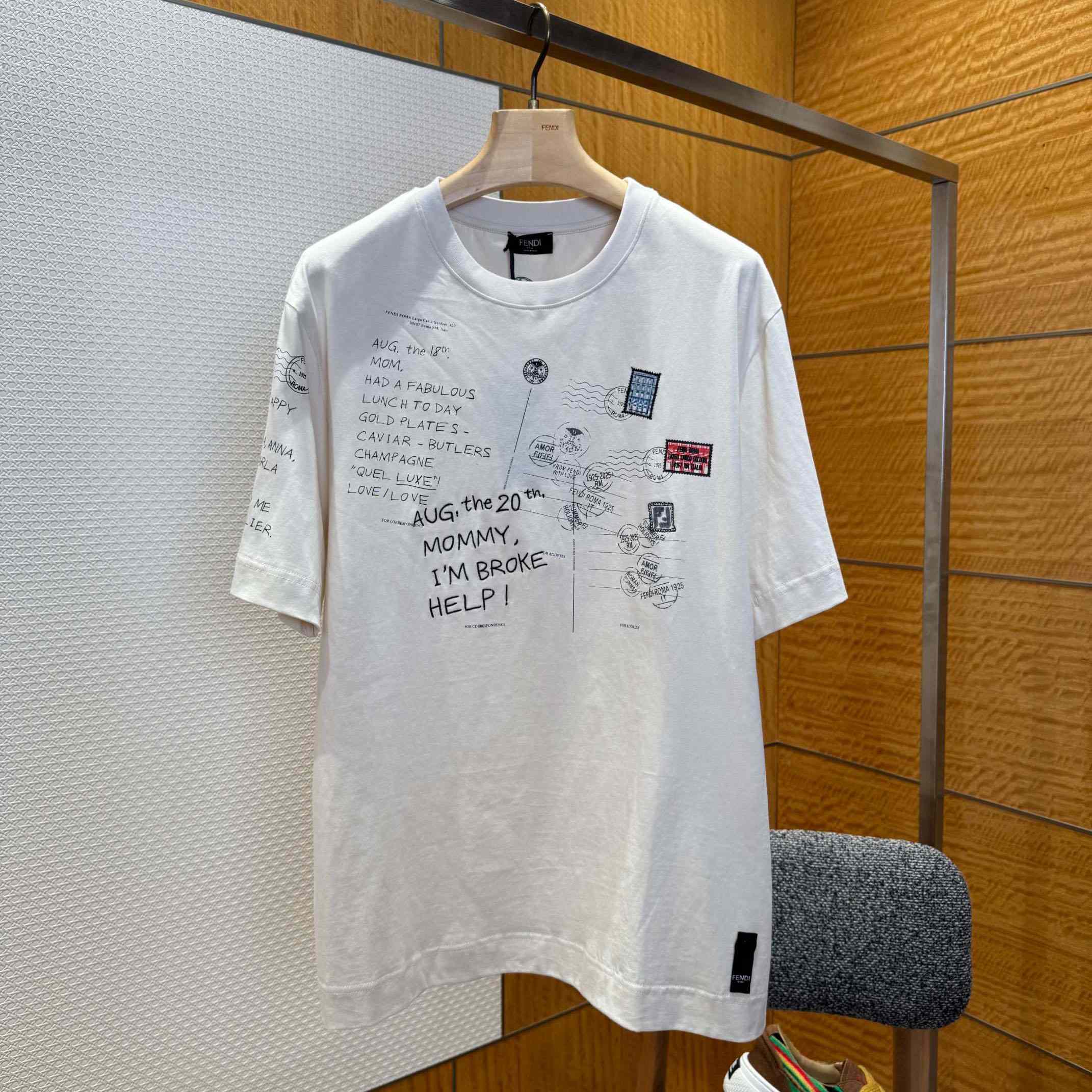 Fendi White Cotton T-shirt - DopestKickz