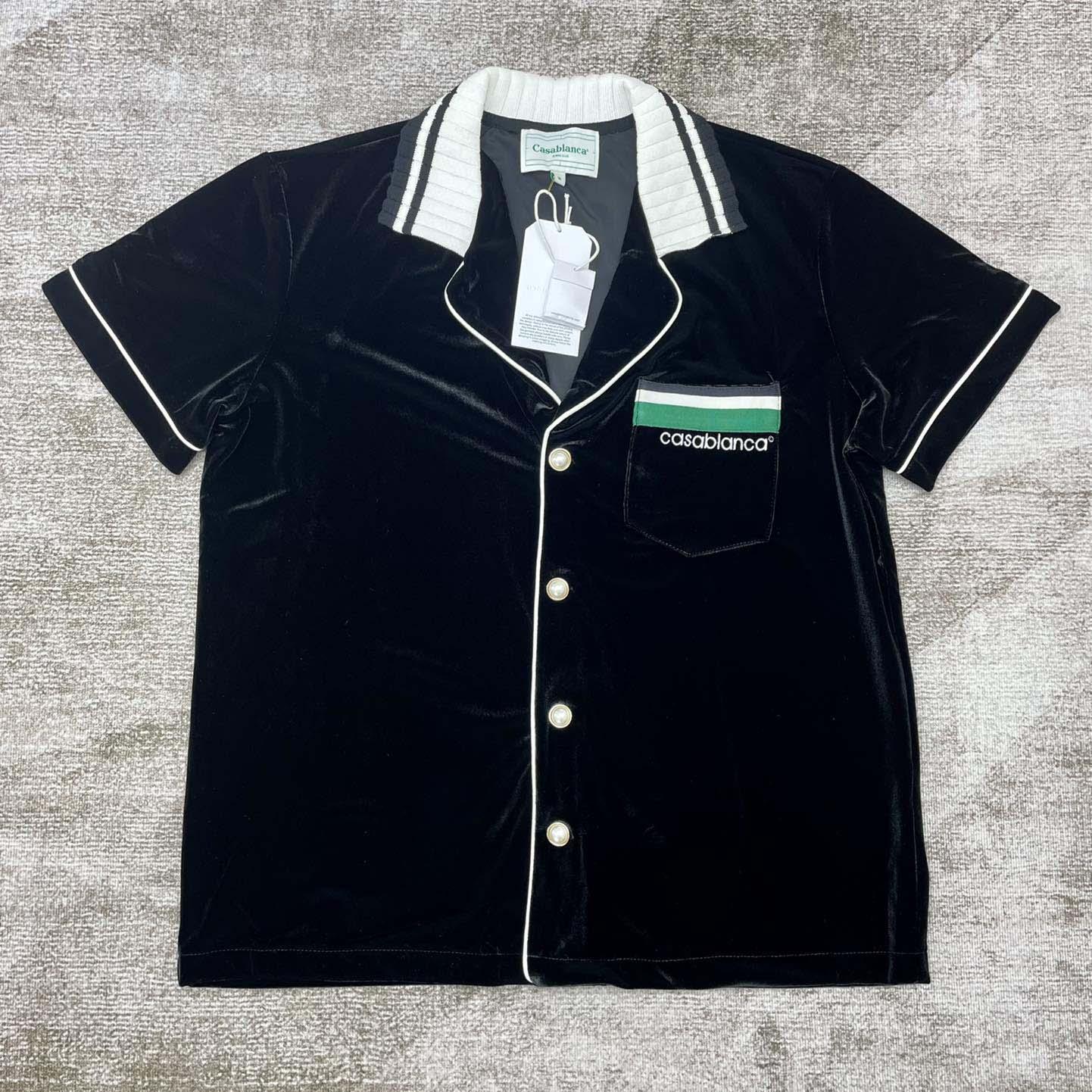 Casablanca Short-Sleeve Velour Shirt   c932 - DopestKickz