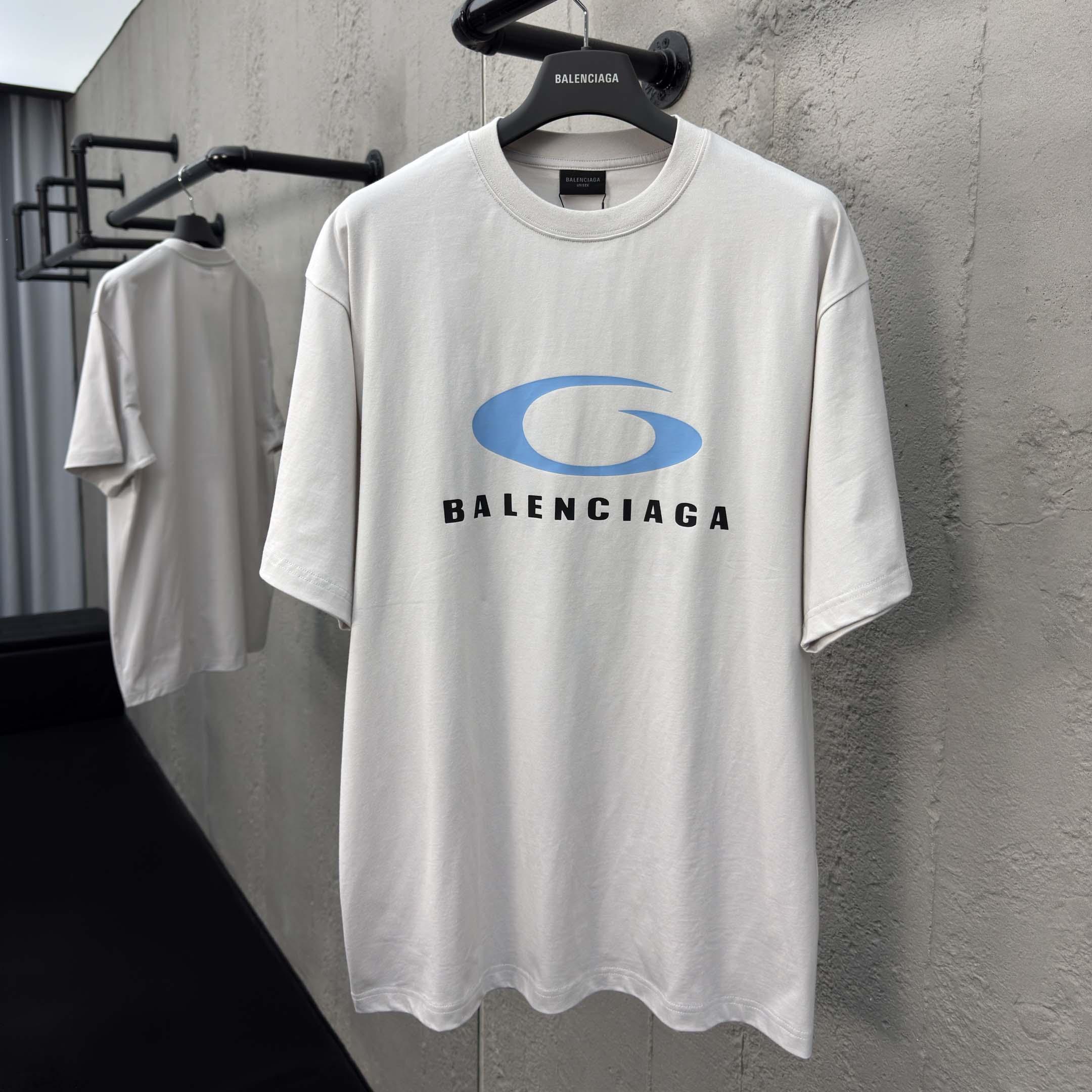 Balenciaga White Loop Sports Icon Medium Fit T-shirt  - DopestKickz