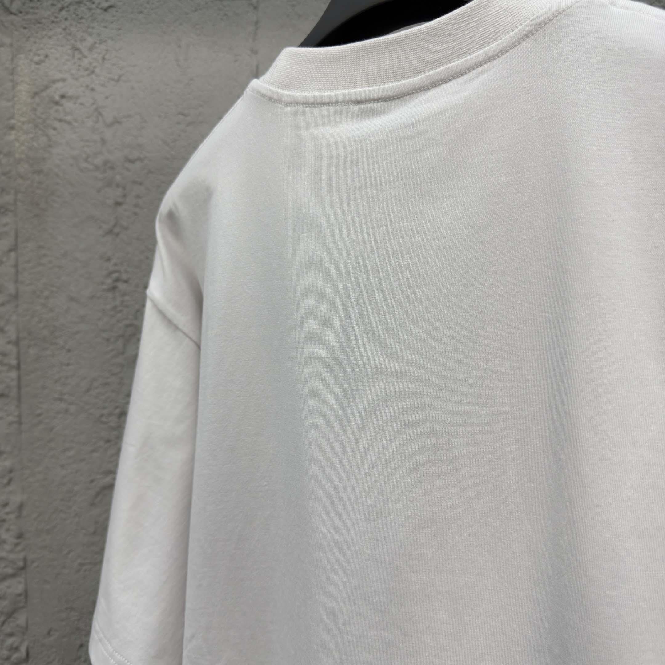 Balenciaga White Loop Sports Icon Medium Fit T-shirt  - DopestKickz