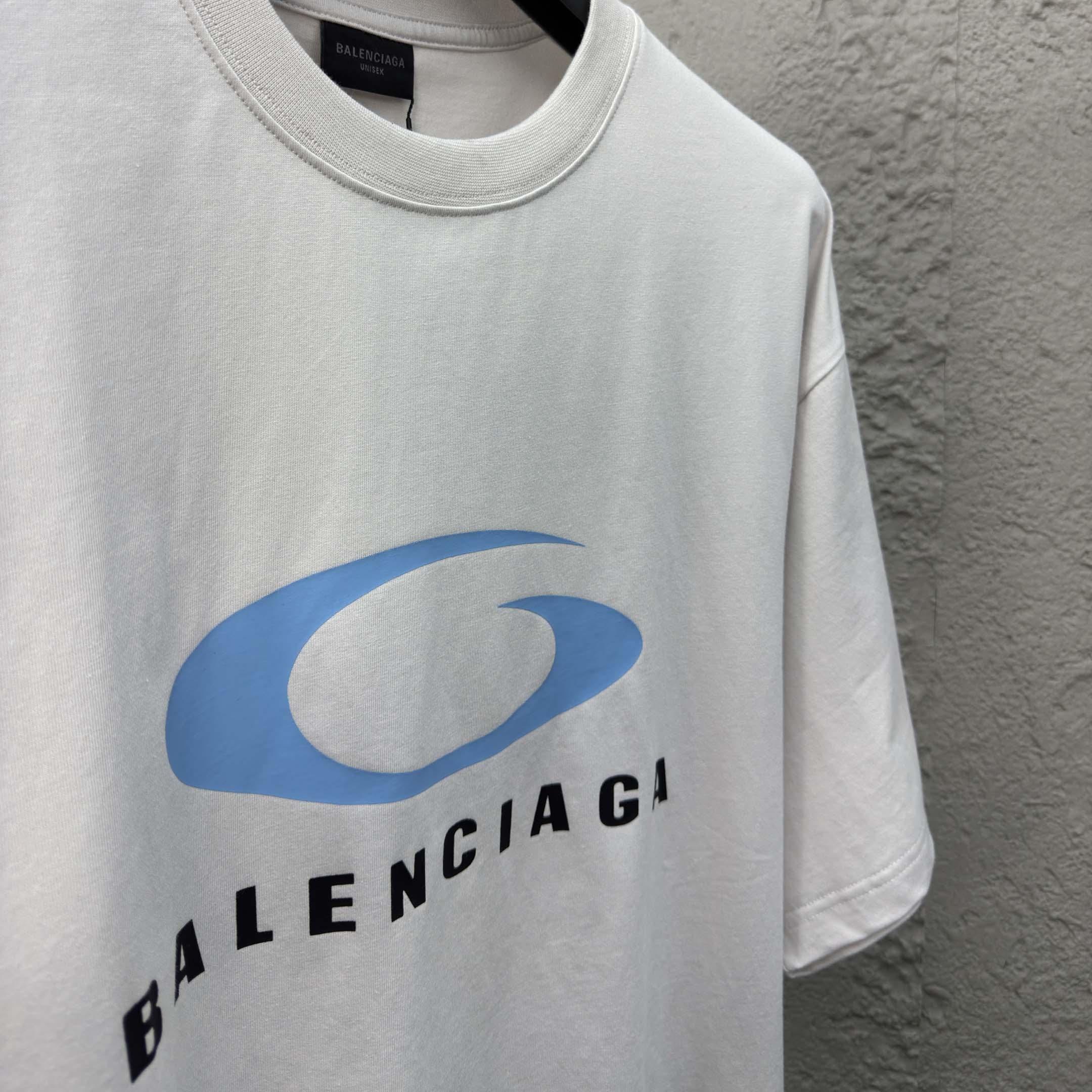 Balenciaga White Loop Sports Icon Medium Fit T-shirt  - DopestKickz