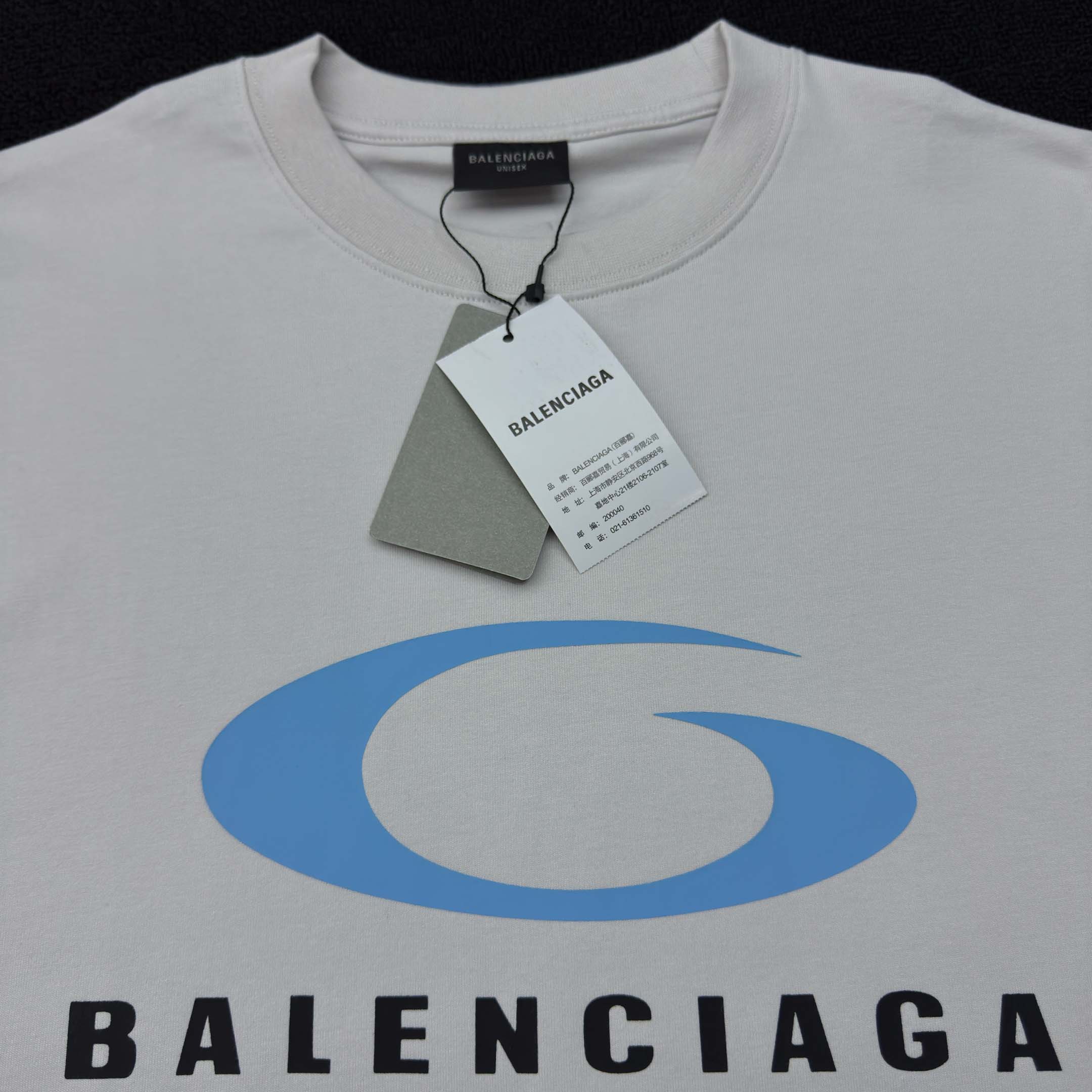 Balenciaga White Loop Sports Icon Medium Fit T-shirt  - DopestKickz