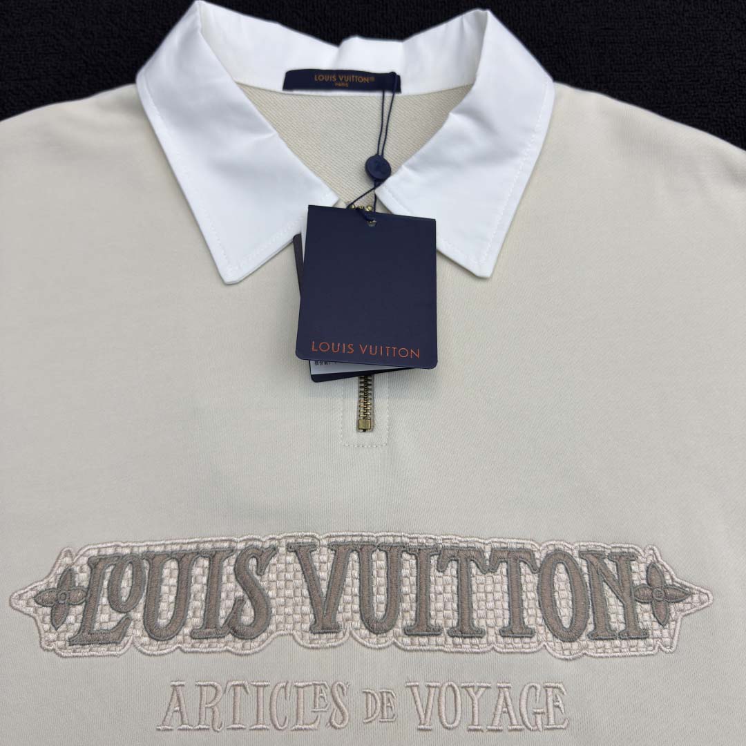 Louis Vuitton Embellished Half Zip Sweatshirt   1AHW29 - DopestKickz