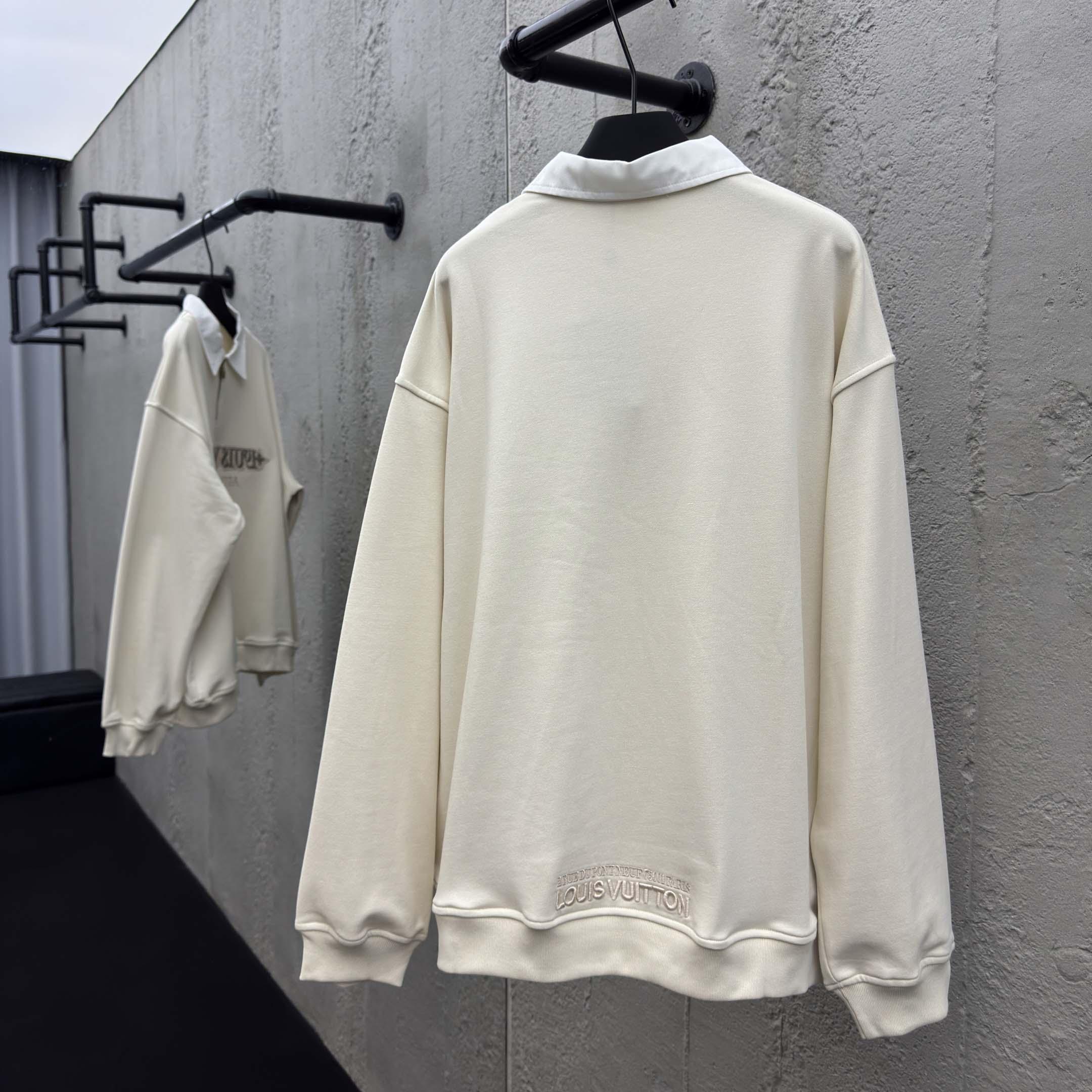 Louis Vuitton Embellished Half Zip Sweatshirt   1AHW29 - DopestKickz