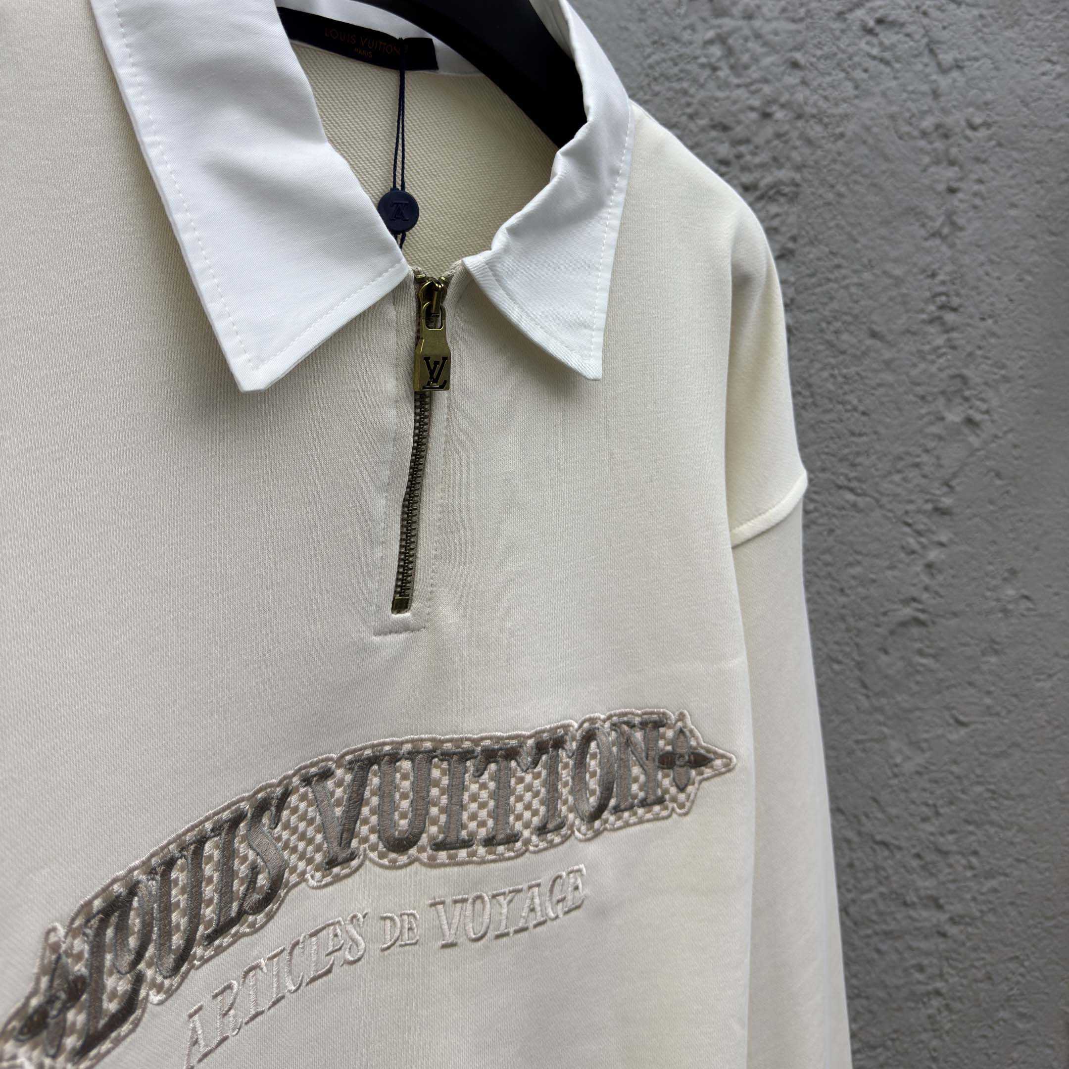 Louis Vuitton Embellished Half Zip Sweatshirt   1AHW29 - DopestKickz