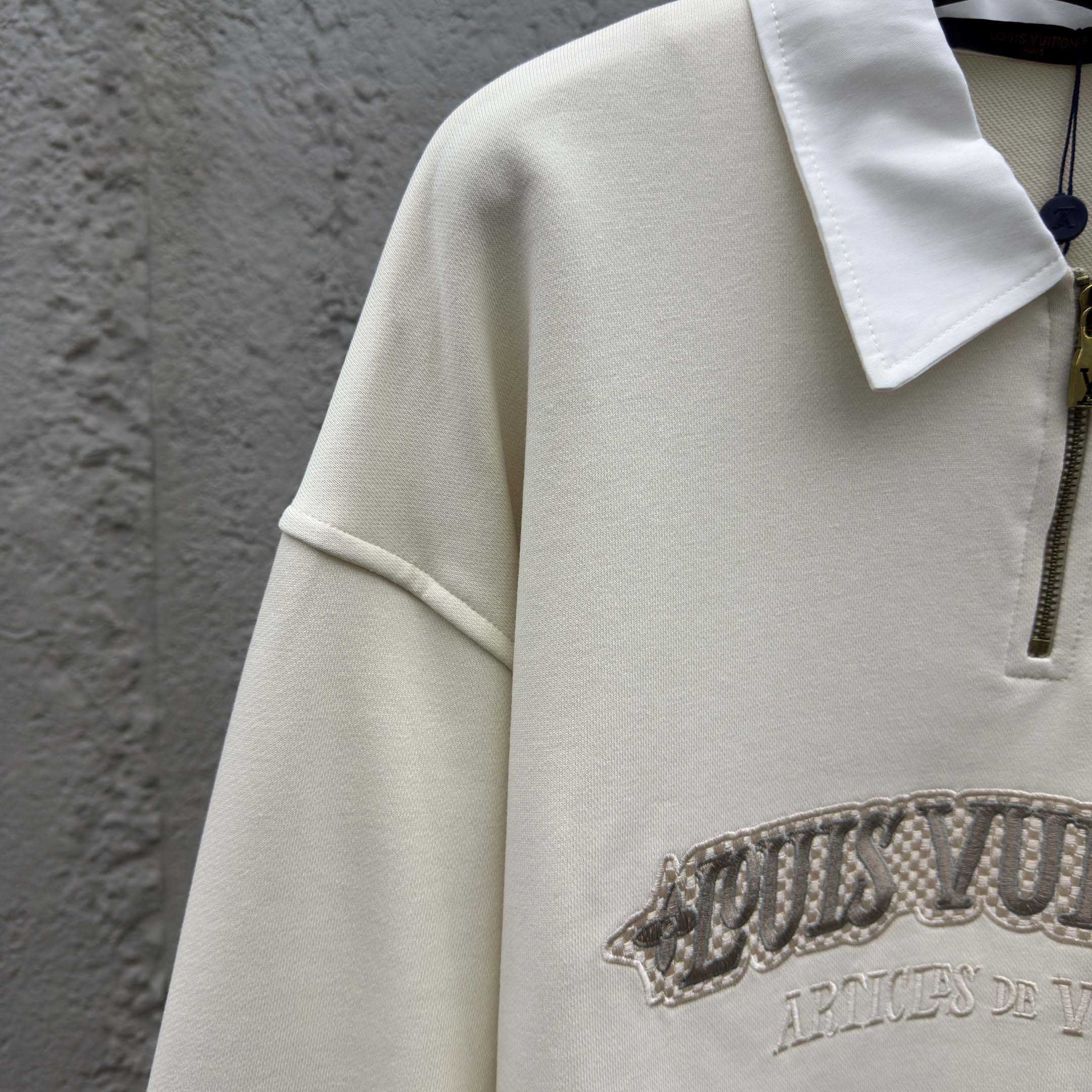 Louis Vuitton Embellished Half Zip Sweatshirt   1AHW29 - DopestKickz