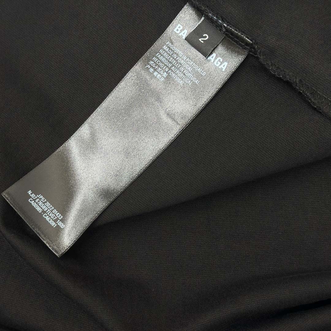 Balenciaga Painted T-Shirt Medium Fit In Faded Washed Black - DopestKickz