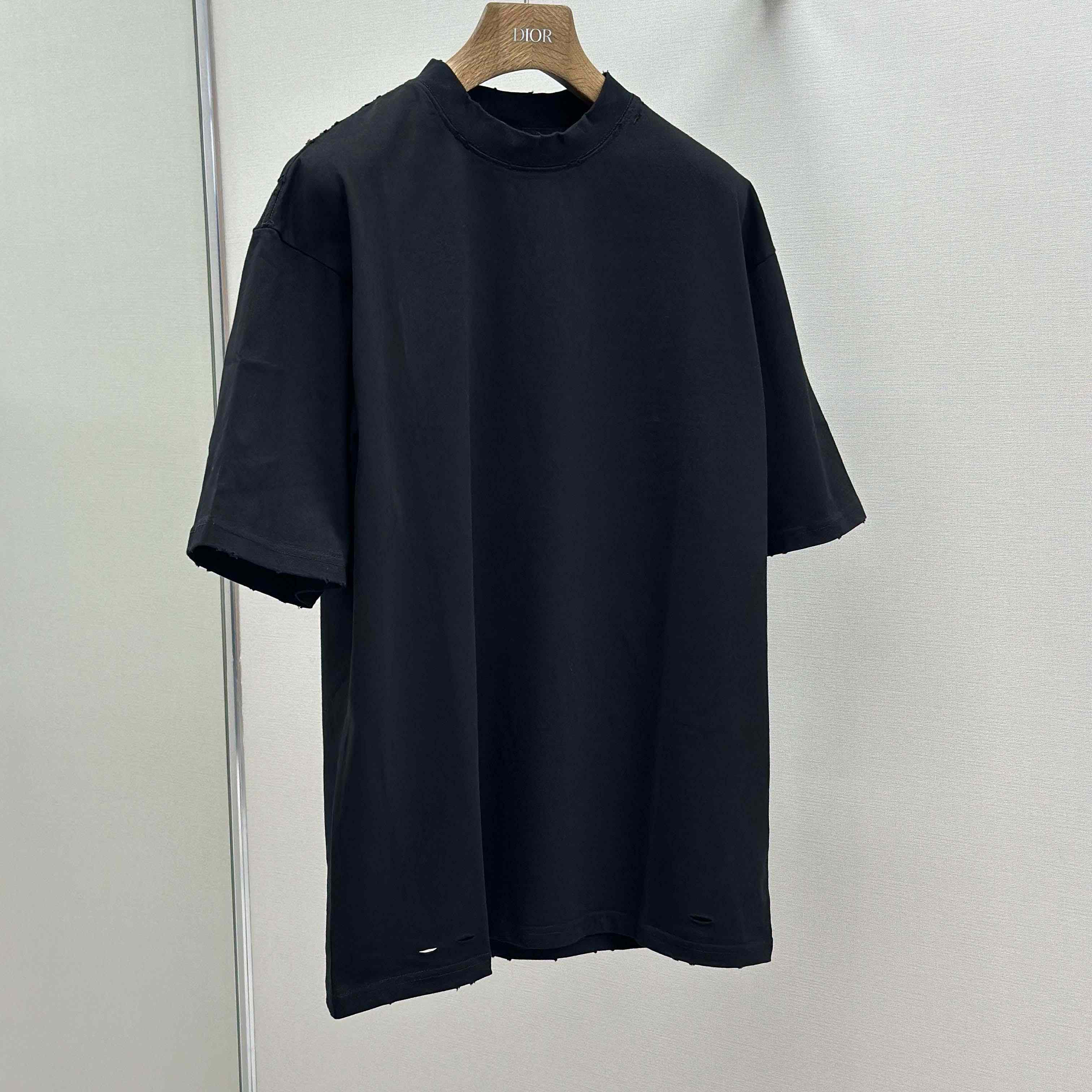 Balenciaga Painted T-Shirt Medium Fit In Faded Washed Black - DopestKickz