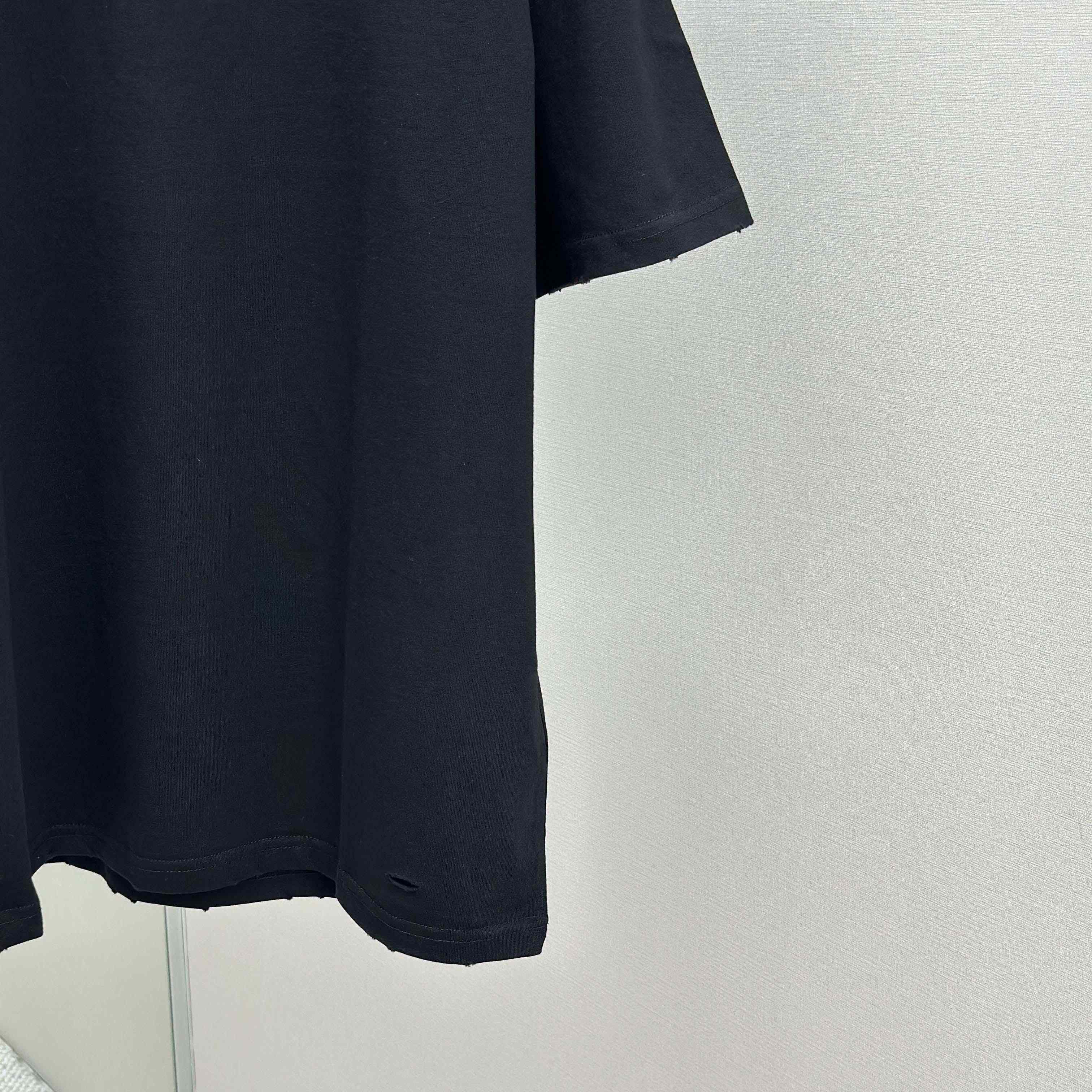 Balenciaga Painted T-Shirt Medium Fit In Faded Washed Black - DopestKickz