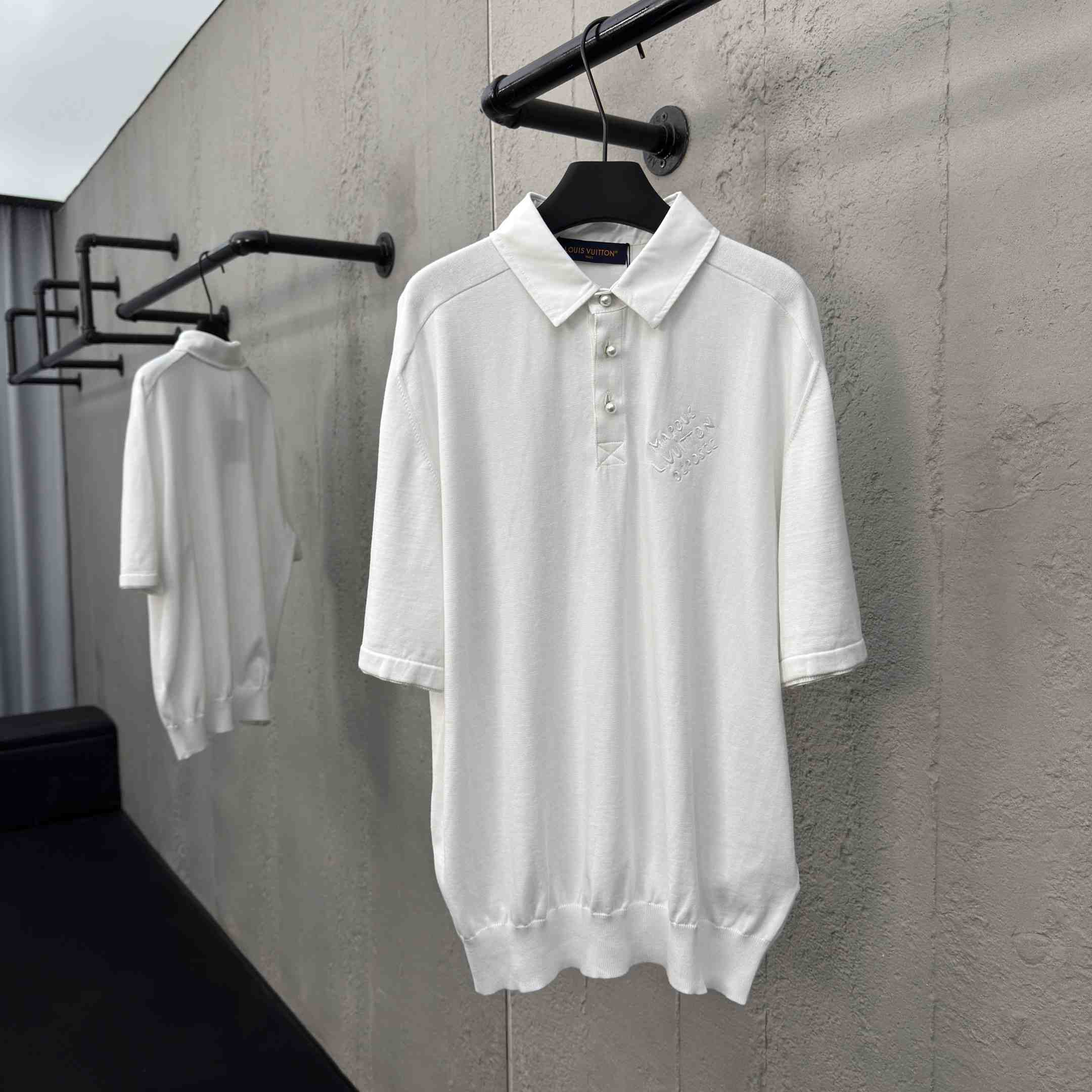 Louis Vuitton Embroidered Short-Sleeved Cotton Blend Polo Shirt   1AFQQA - DopestKickz