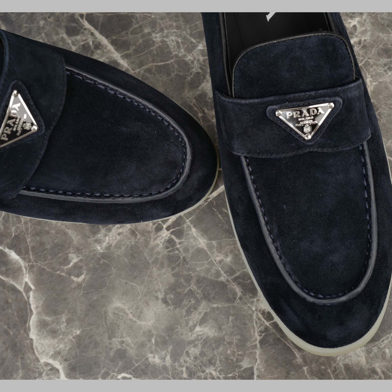 Prada Suede Leather Loafers - DopestKickz