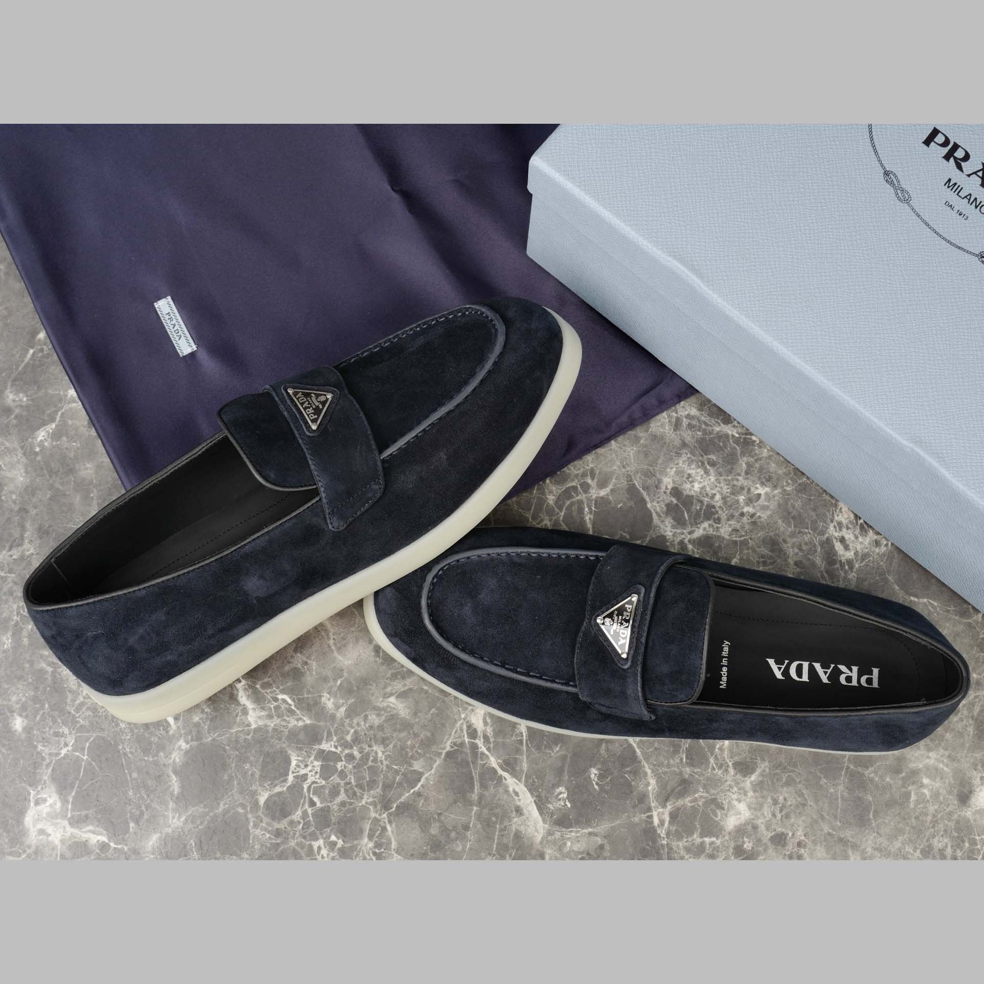 Prada Suede Leather Loafers - DopestKickz