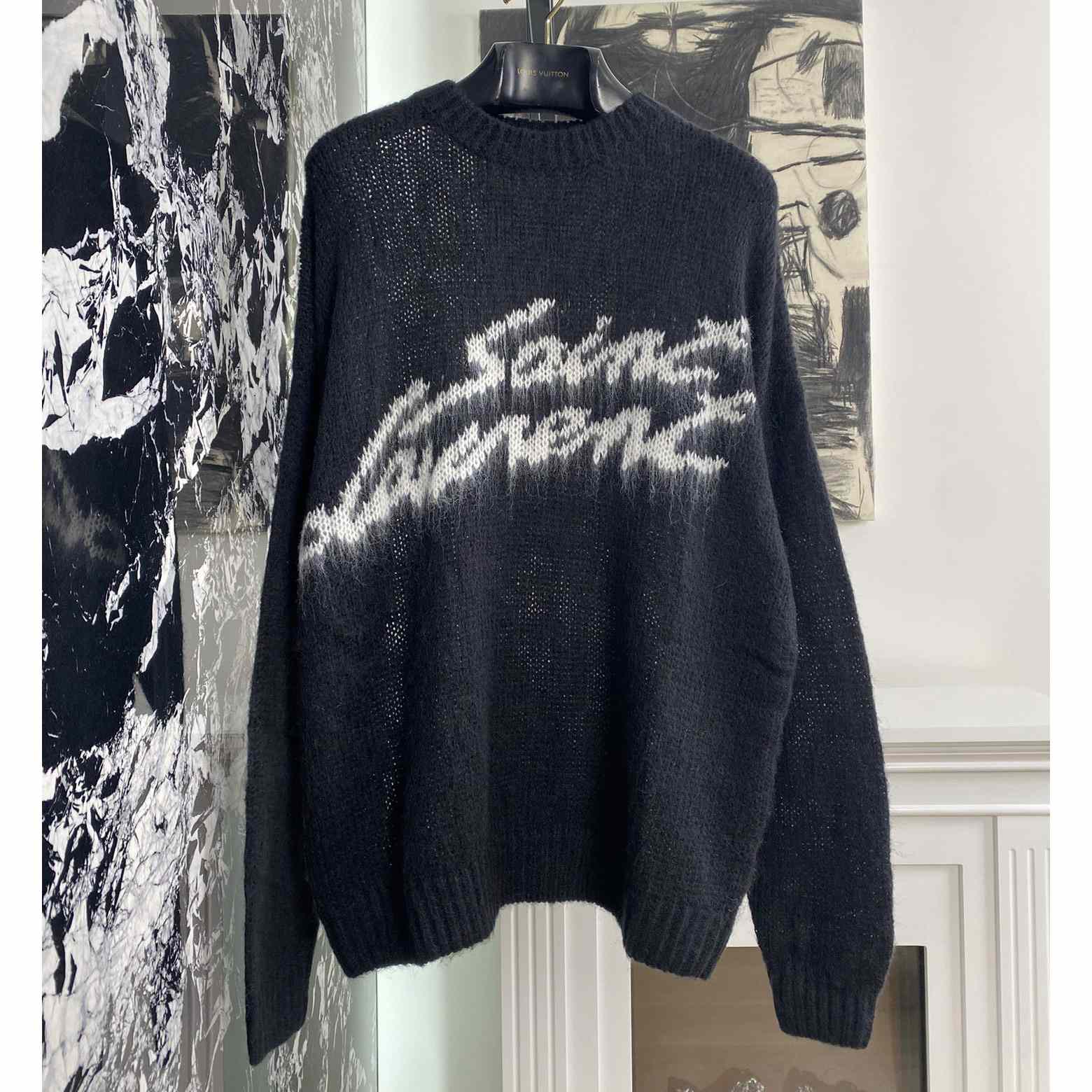Saint Laurent 90s Sweater 'Noir/Naturel' yf1214(50% Off Sale) - DopestKickz