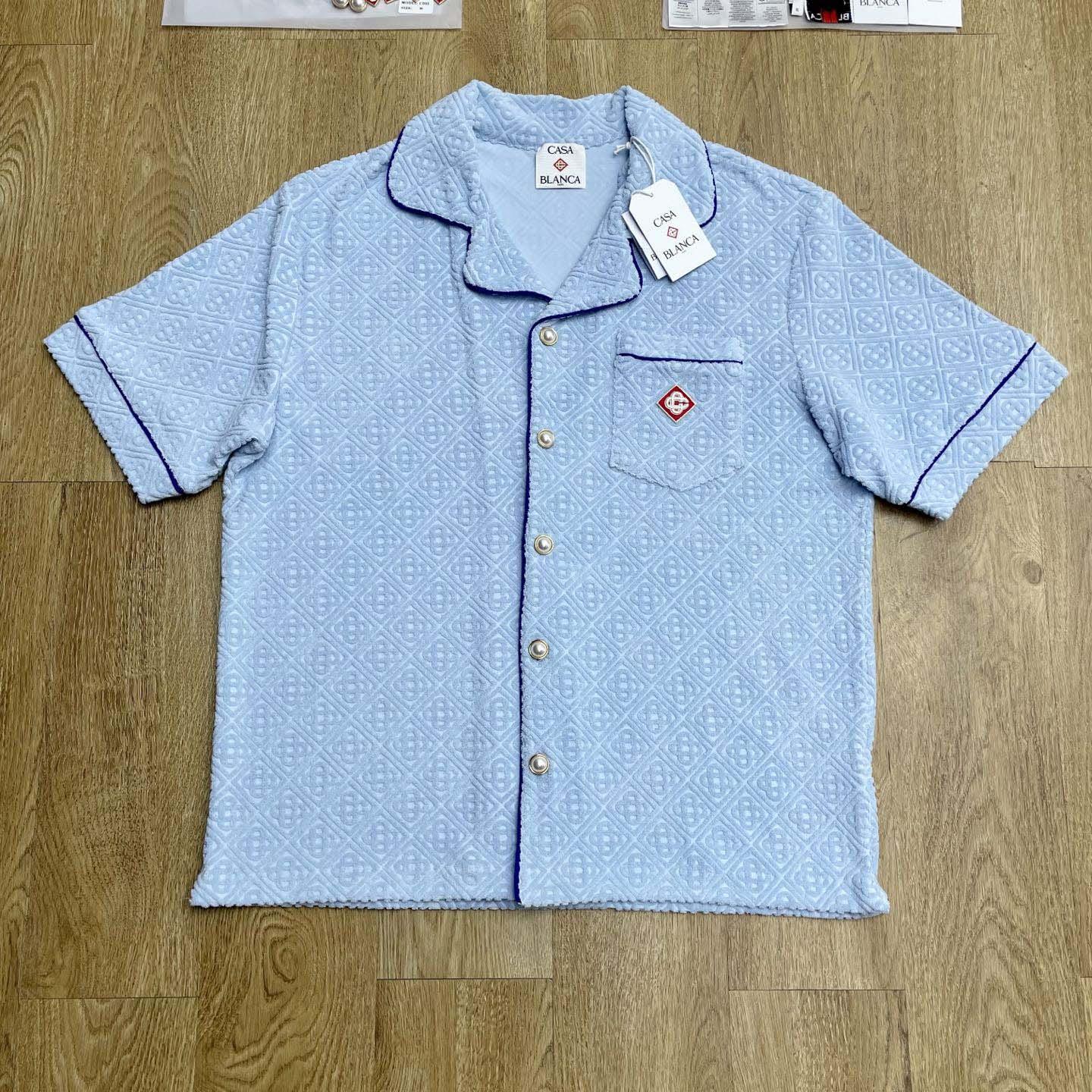 Casablanca Monogram Jacquard Towelling Short Sleeve Shirt   c1026 - DopestKickz