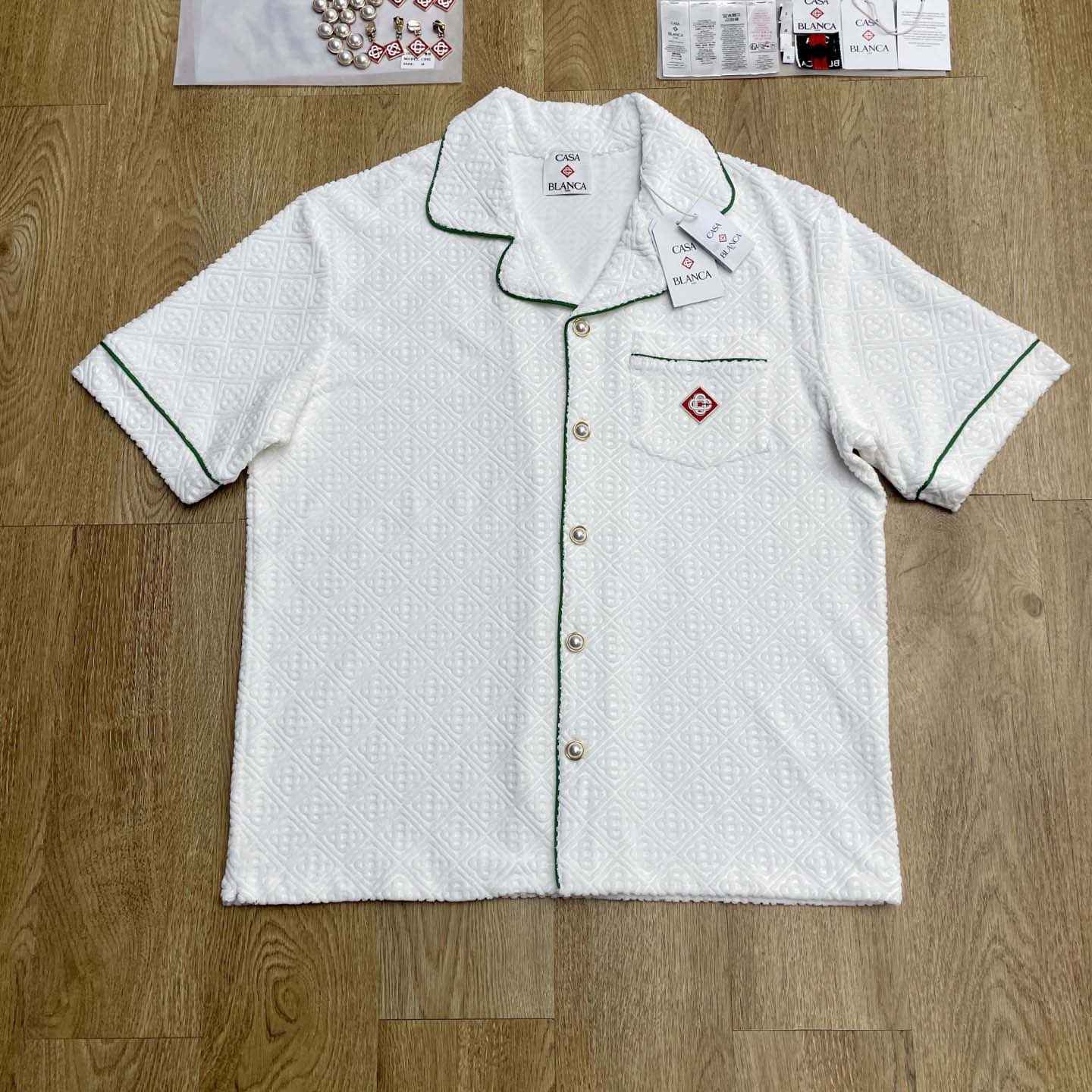 Casablanca Monogram Jacquard Towelling Short Sleeve Shirt   c1030 - DopestKickz