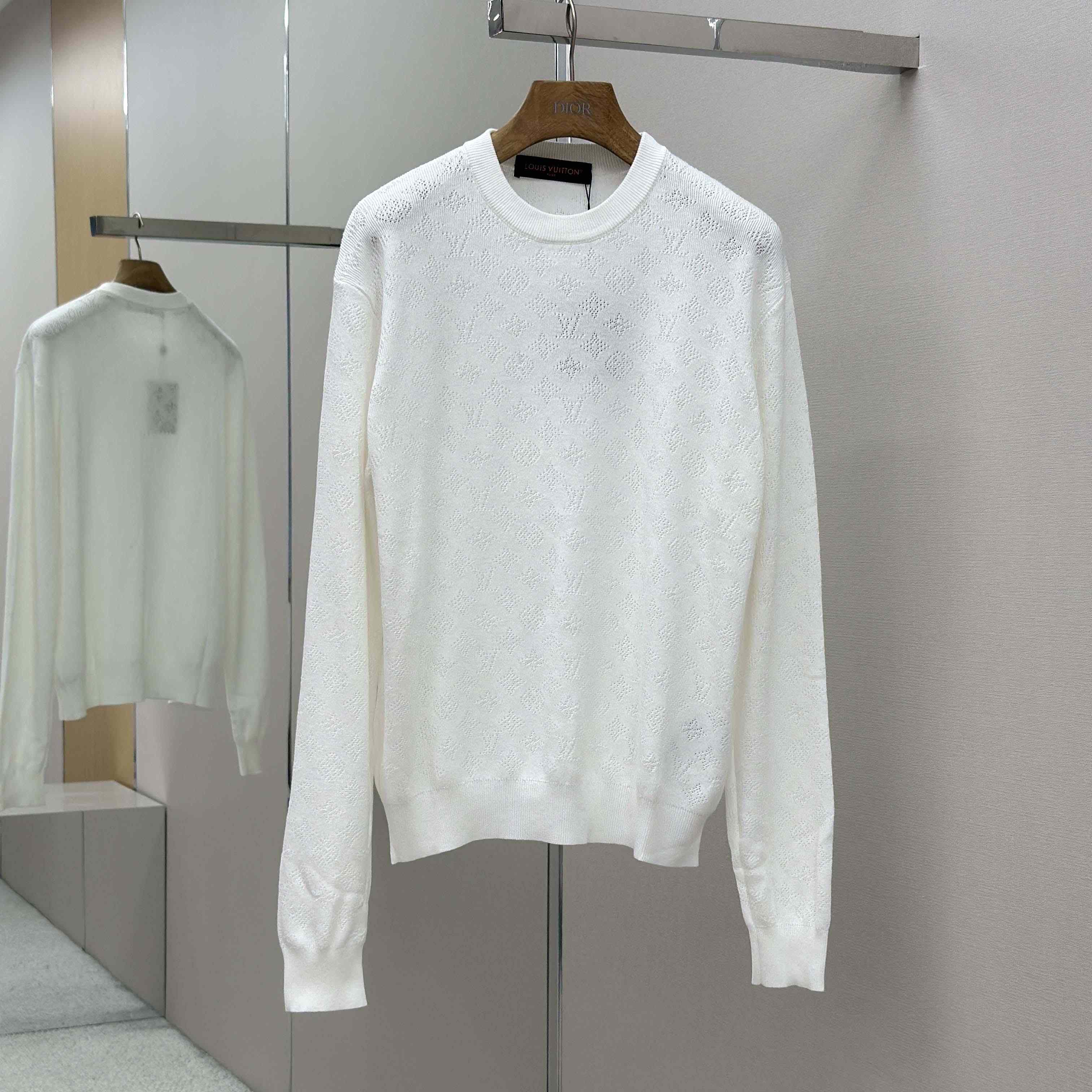 Louis Vuitton Monogram Pointelle Cotton Pullover   1AGJHC - DopestKickz