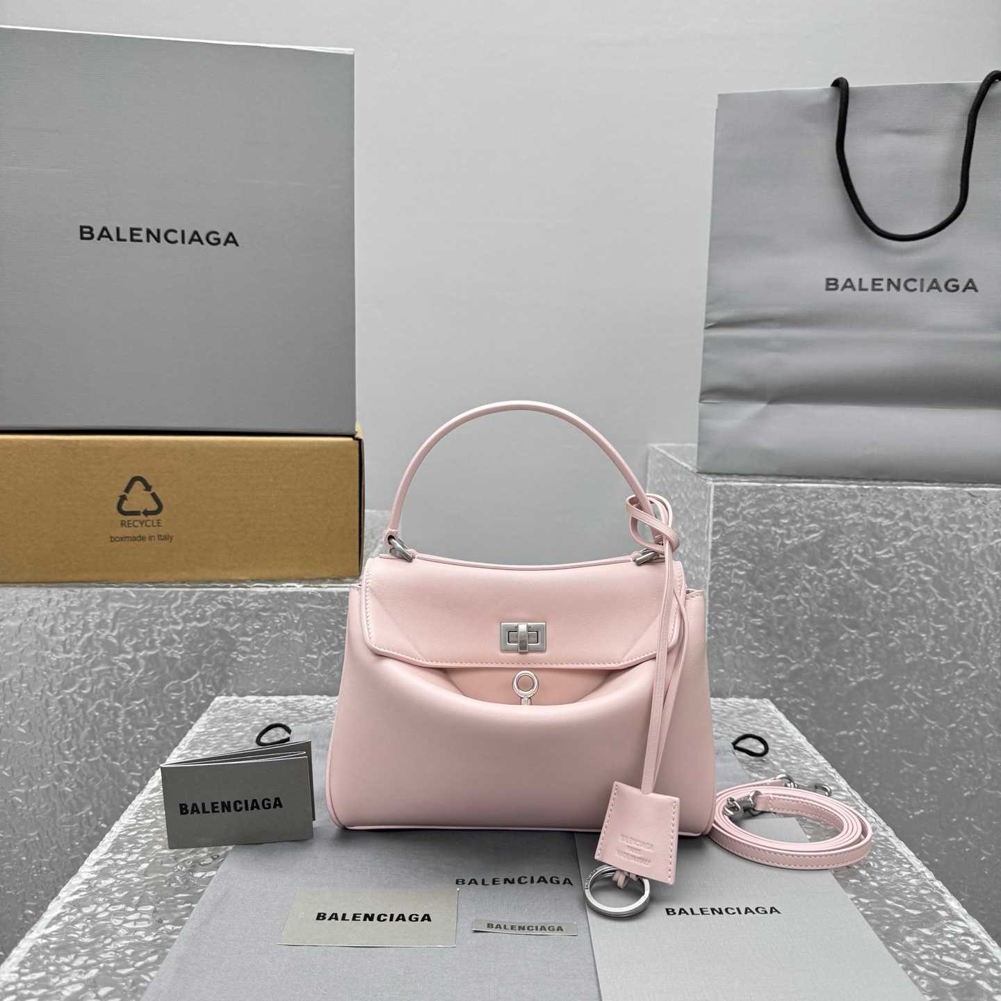 Balenciaga Rodeo Handbag Mini In Suede Pink - DopestKickz