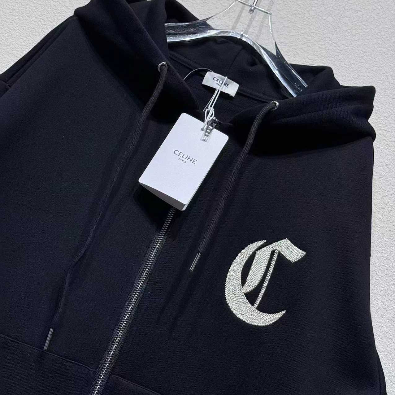 Celine Zipped Hoodie In Cotton Fleece - DopestKickz