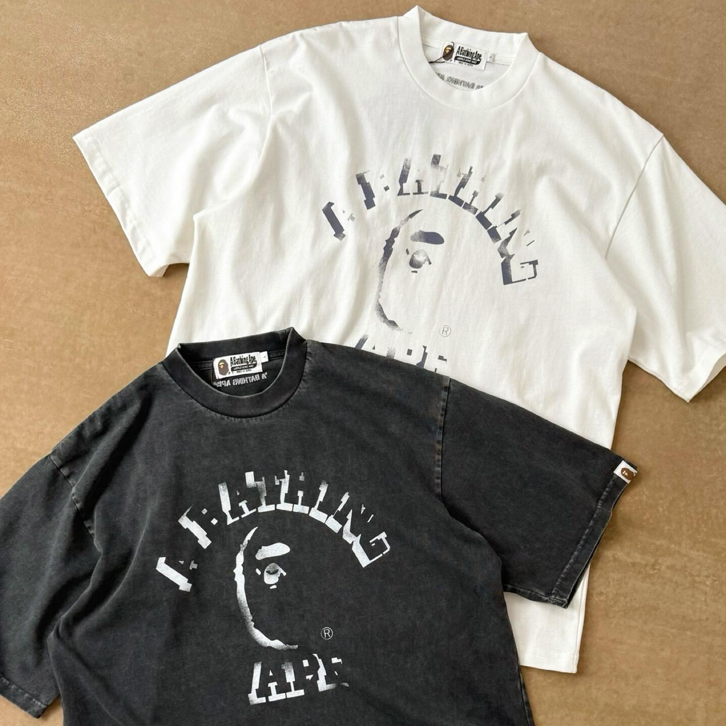 Bape Garment Dye Spray Print College Relaxedfit Tee - DopestKickz