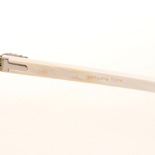 Cartier CT_3524012 Big Diamond White Buffalo Sunglasses In Silver Brown - DopestKickz