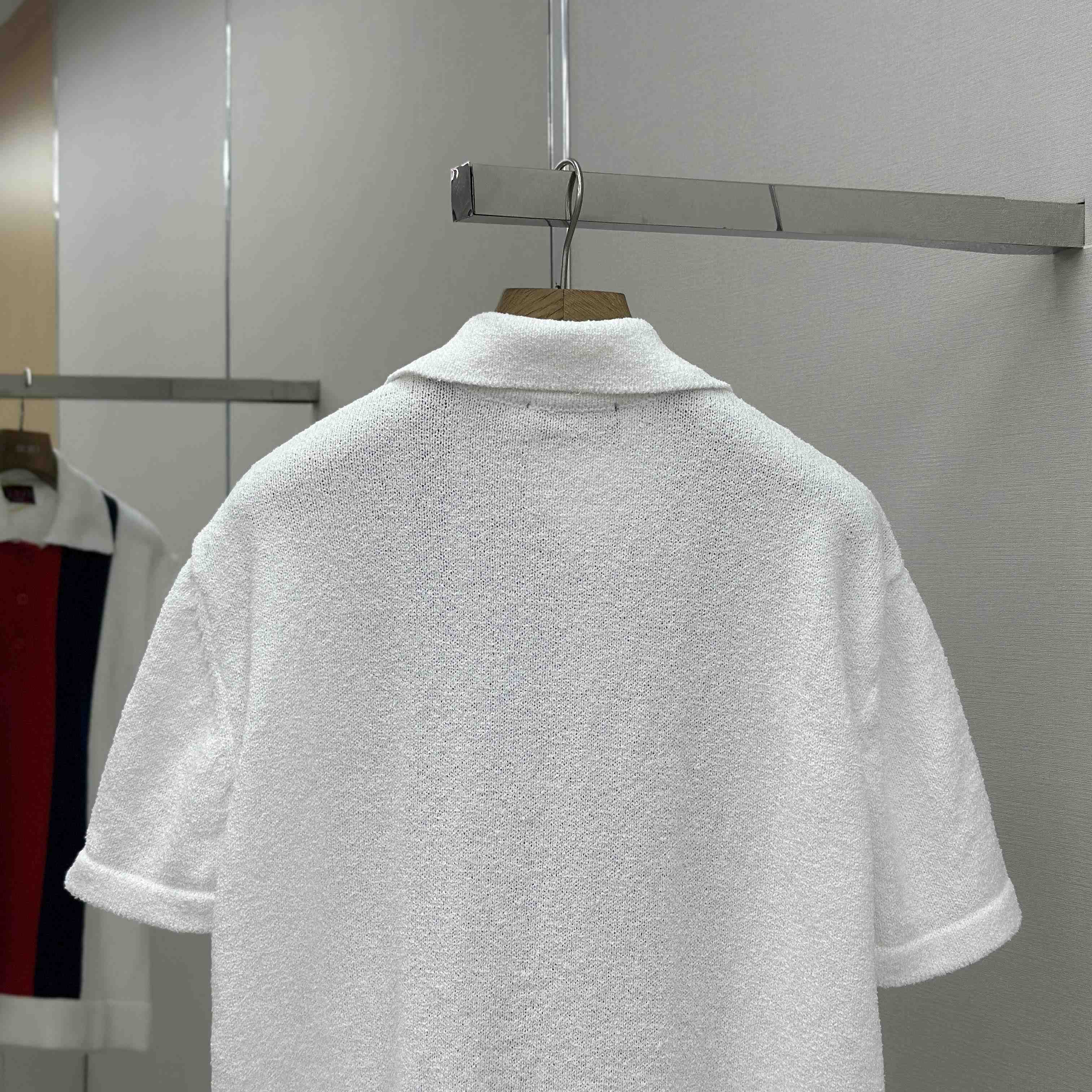 Gucci Cotton Blend Terry Knit Polo Shirt In White - DopestKickz