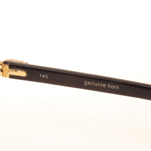 Cartier CT_3524012 Big Diamond White Mix Black Buffalo Sunglasses In Gold Brown - DopestKickz