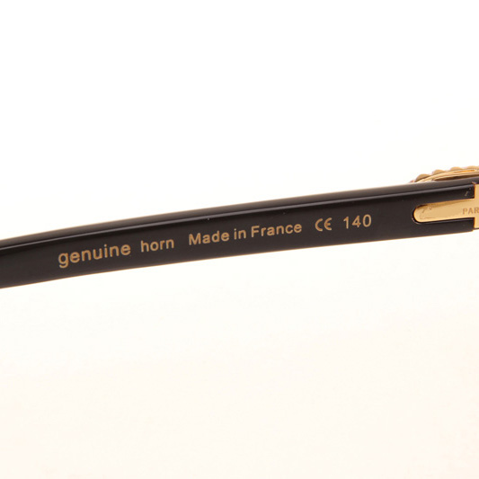 Cartier CT_3524012 Big Diamond White Mix Black Buffalo Sunglasses In Gold Brown - DopestKickz