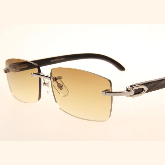 Cartier CT_3524012 Black Grey Buffalo Sunglasses In Silver Brown - DopestKickz