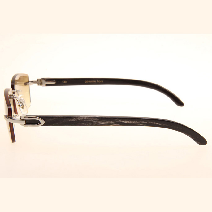 Cartier CT_3524012 Black Grey Buffalo Sunglasses In Silver Brown - DopestKickz