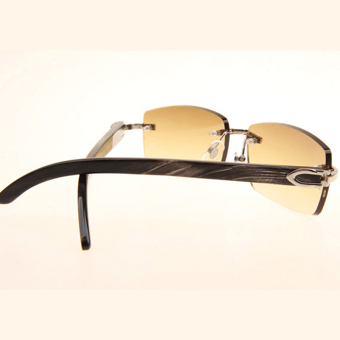 Cartier CT_3524012 Black Grey Buffalo Sunglasses In Silver Brown - DopestKickz
