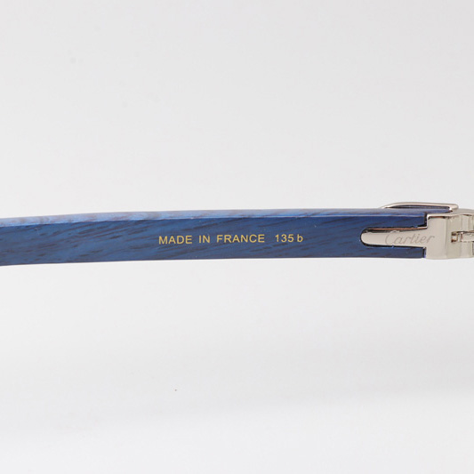 Cartier CT_3524012 Blue Arm Eyeglasses Silver - DopestKickz