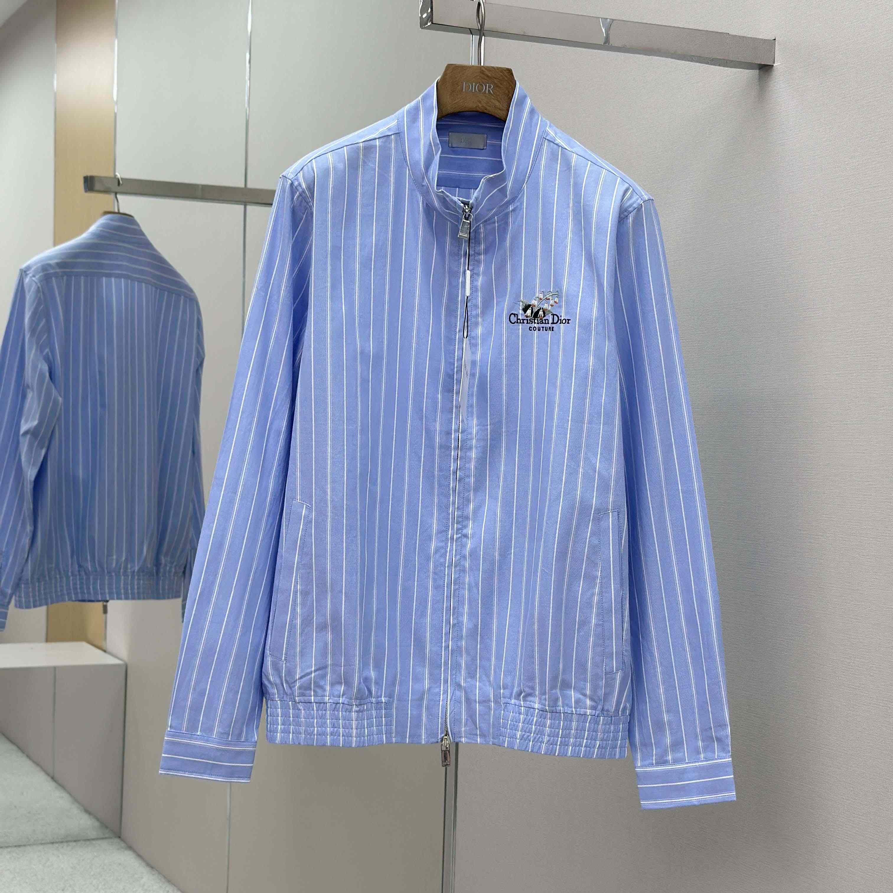 Christian Dior Zipped Shirt With Christian Dior Couture Lily Of The Valley Embroidery - DopestKickz